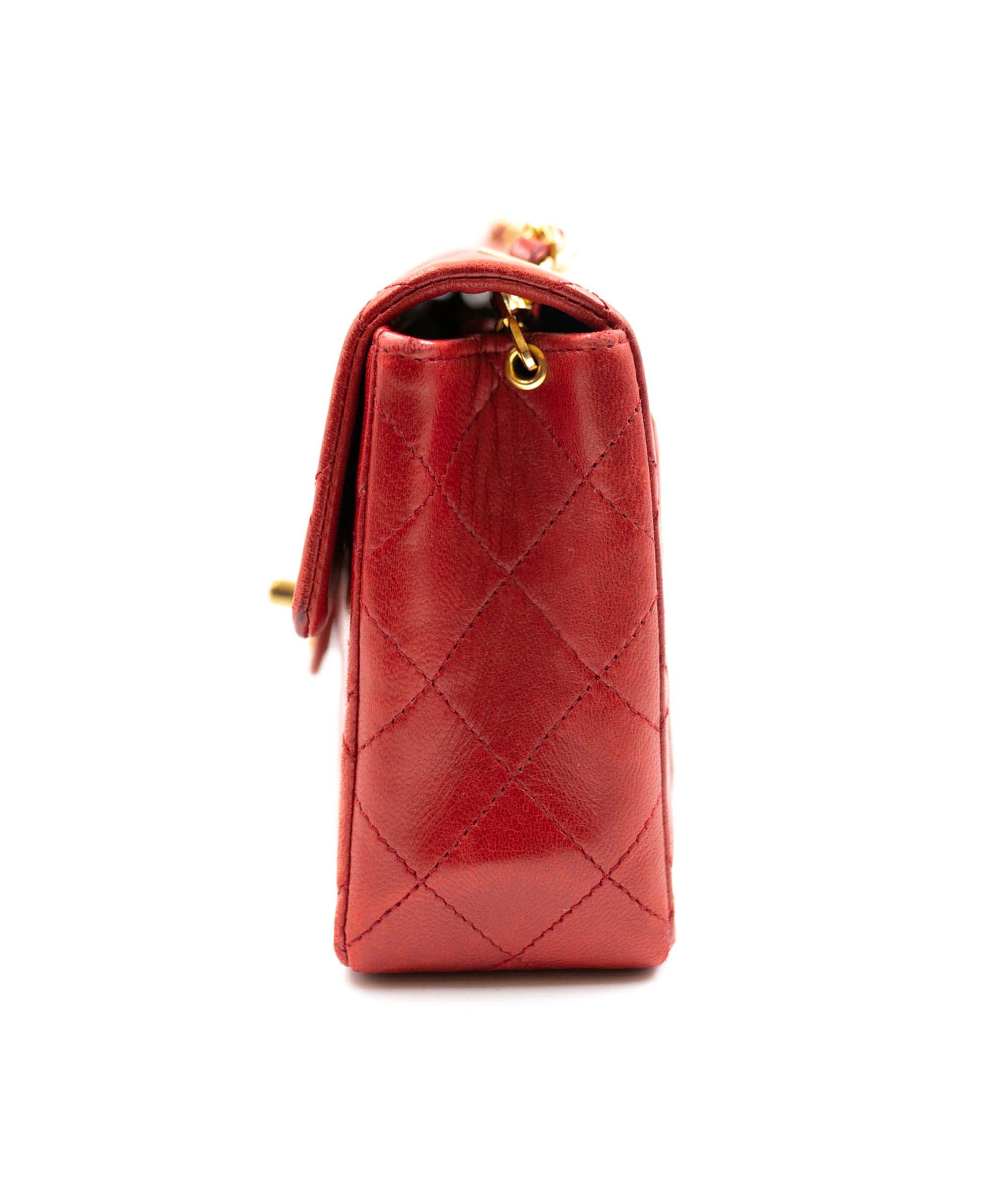 Chanel Rare Chanel red mini square flap UKL1007