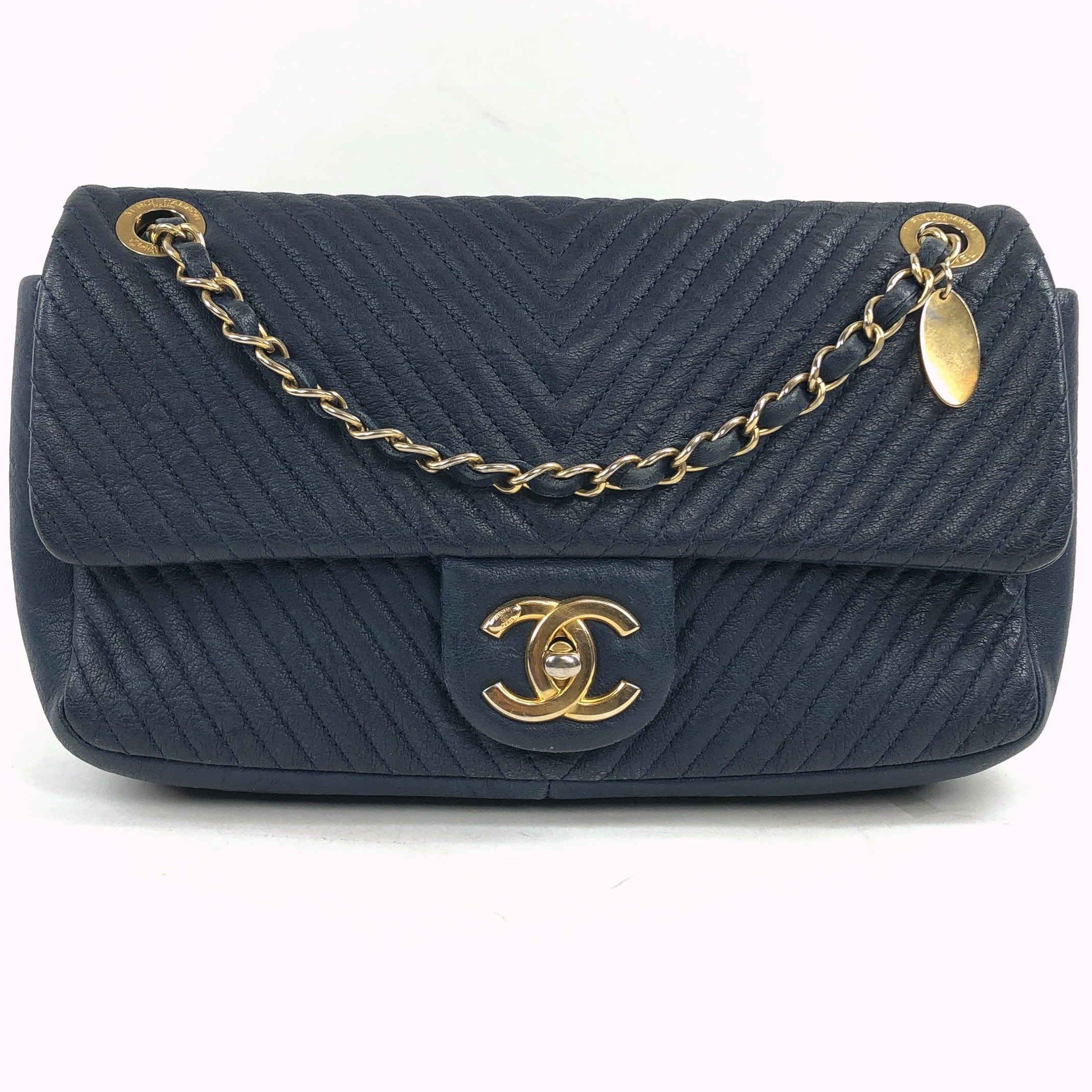 Chanel V-Stitch Chain Shoulder Bag Blue S / W 3972353