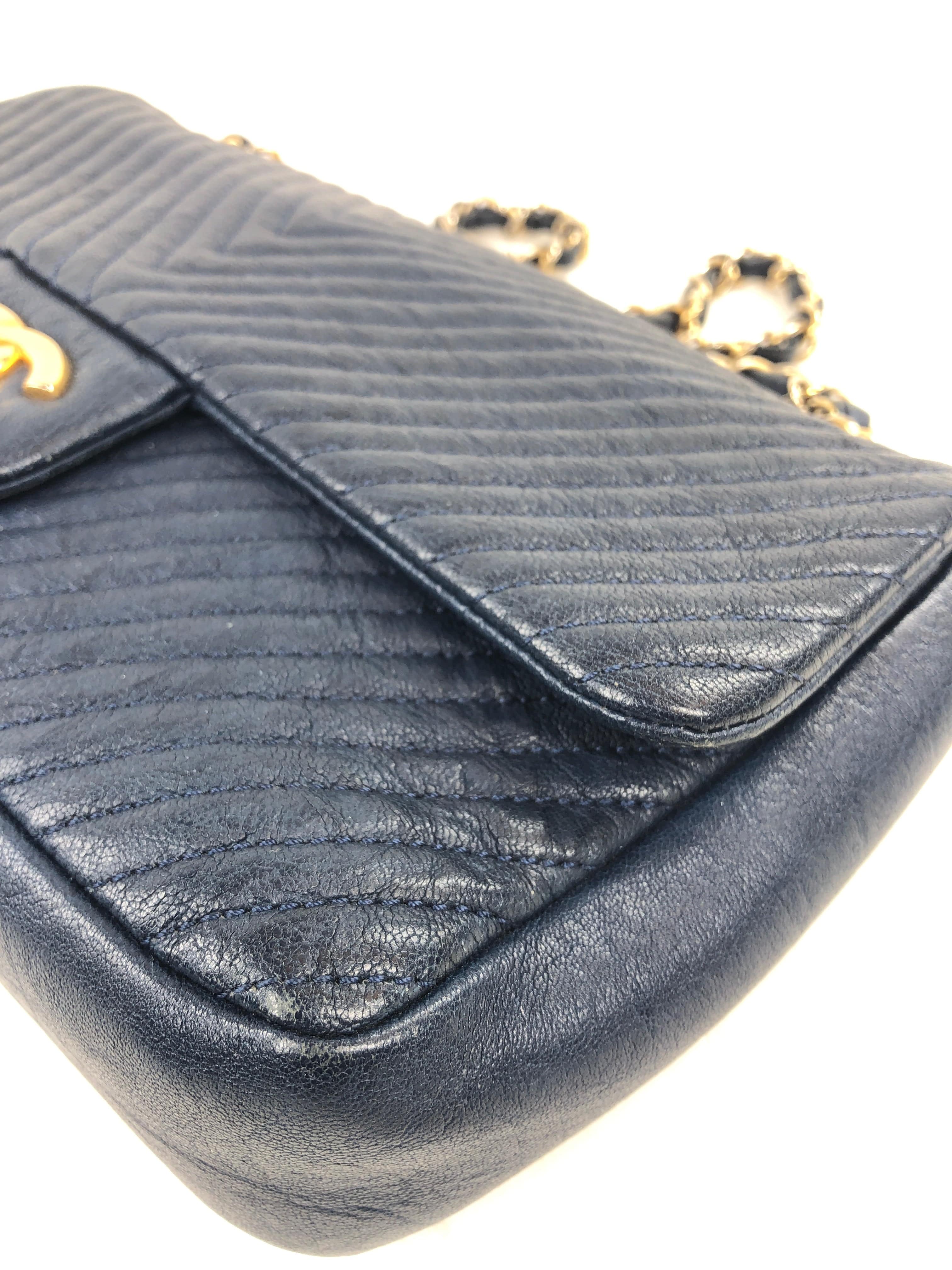 Chanel V-Stitch Chain Shoulder Bag Blue S / W 3972353