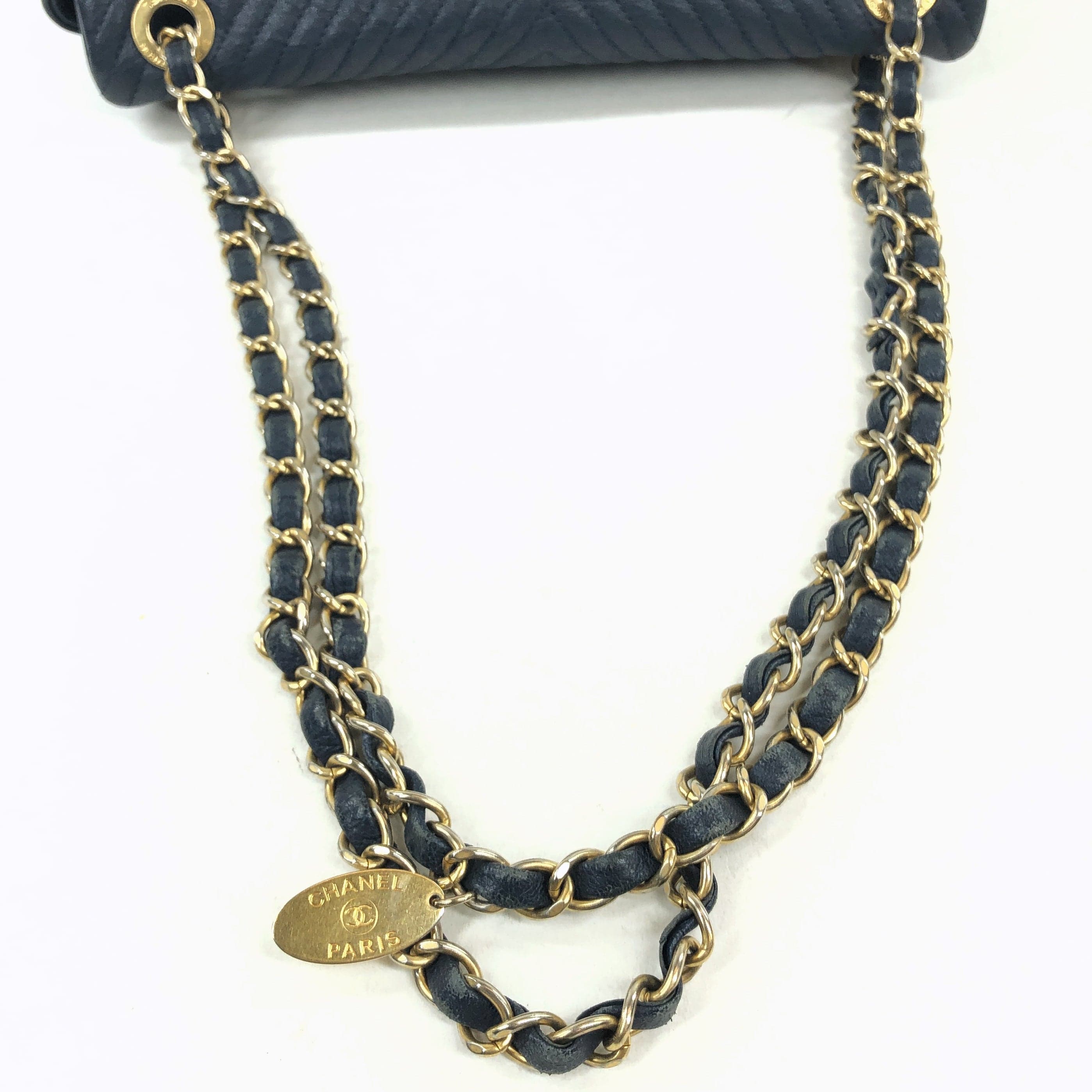 Chanel V-Stitch Chain Shoulder Bag Blue S / W 3972353