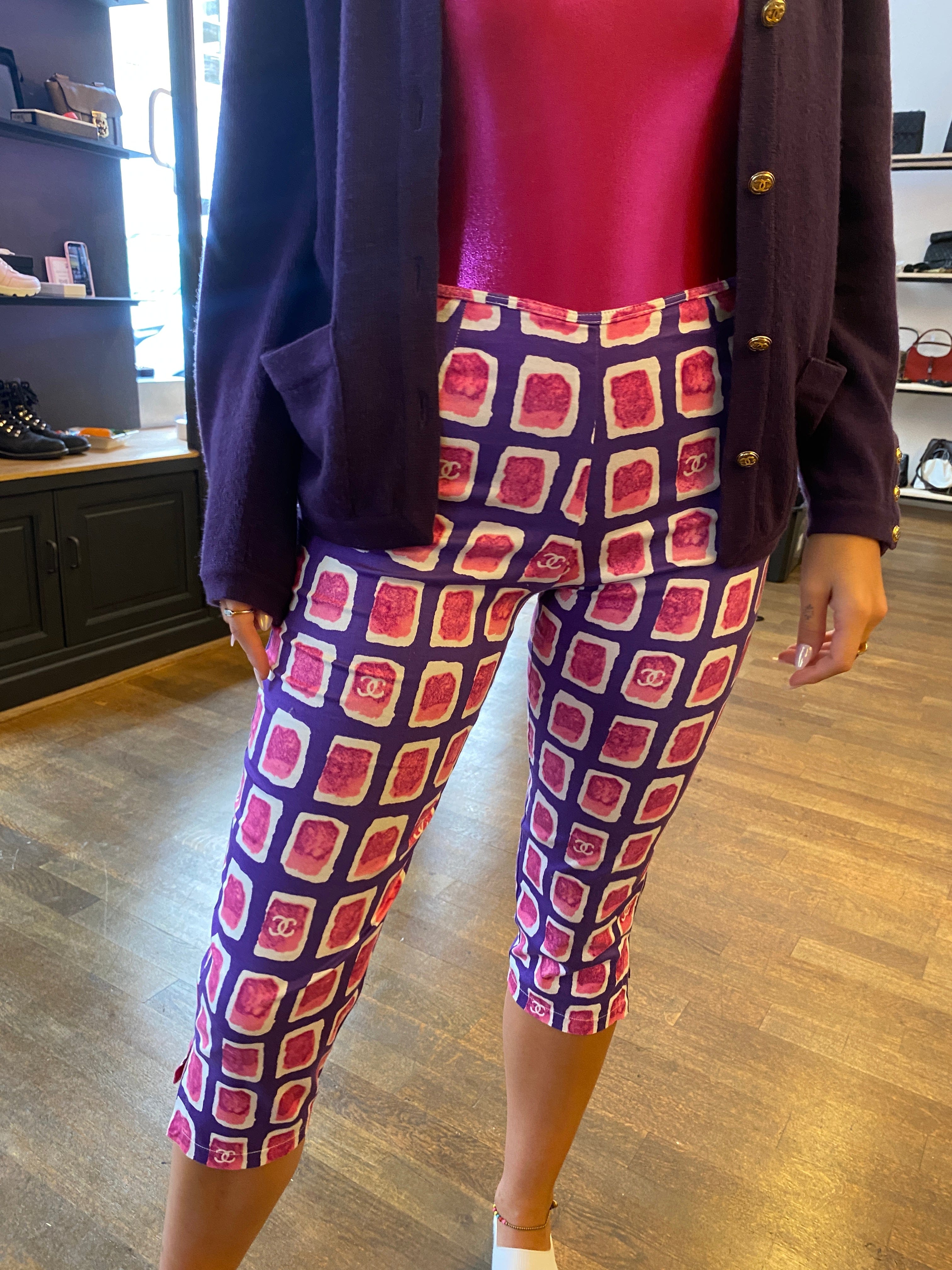 Chanel Chanel 01P Print Pants Pink Purple ASL4471