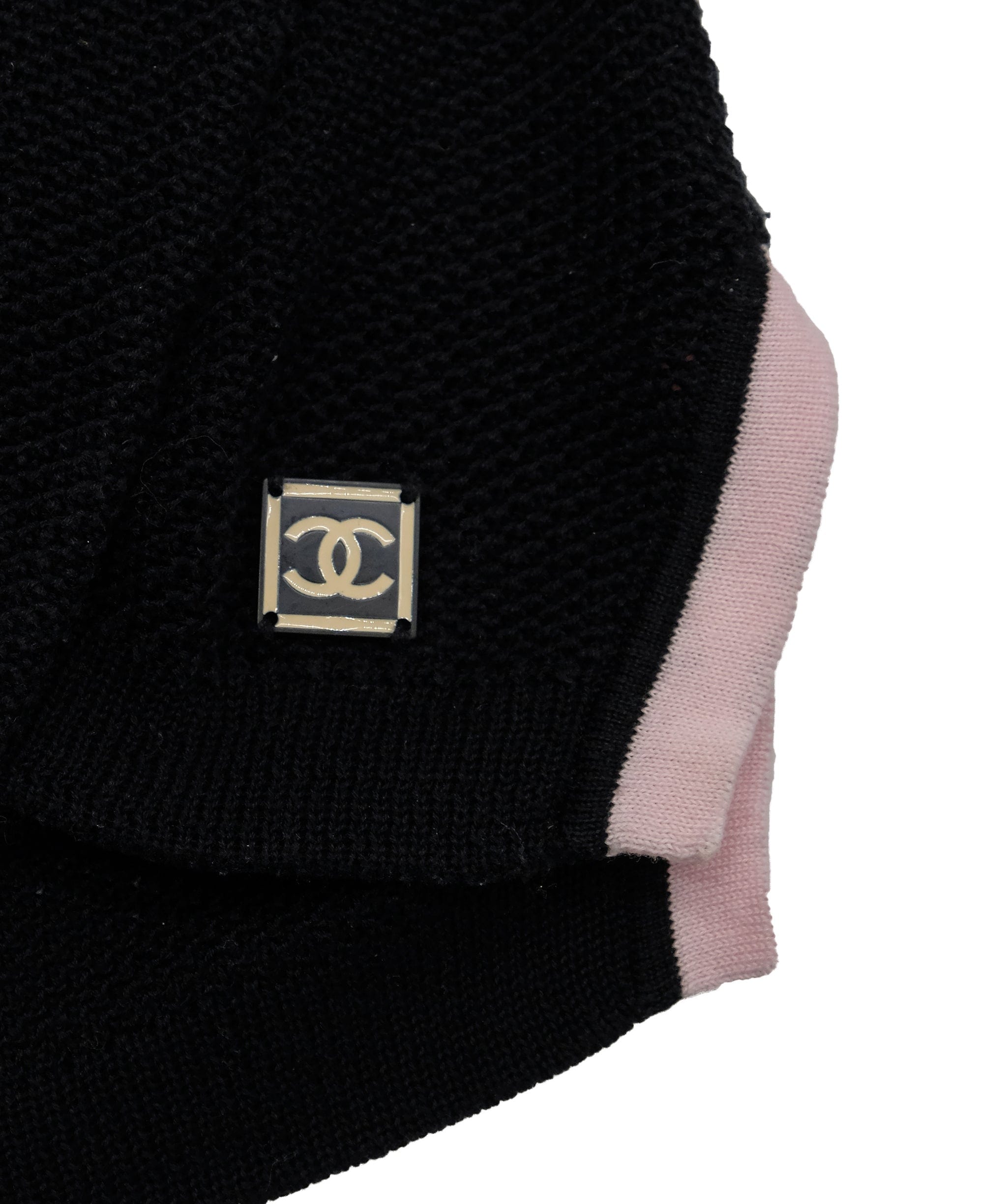 Chanel Chanel 03P Mesh Knit Zip Jacket Black Pink ASL7465