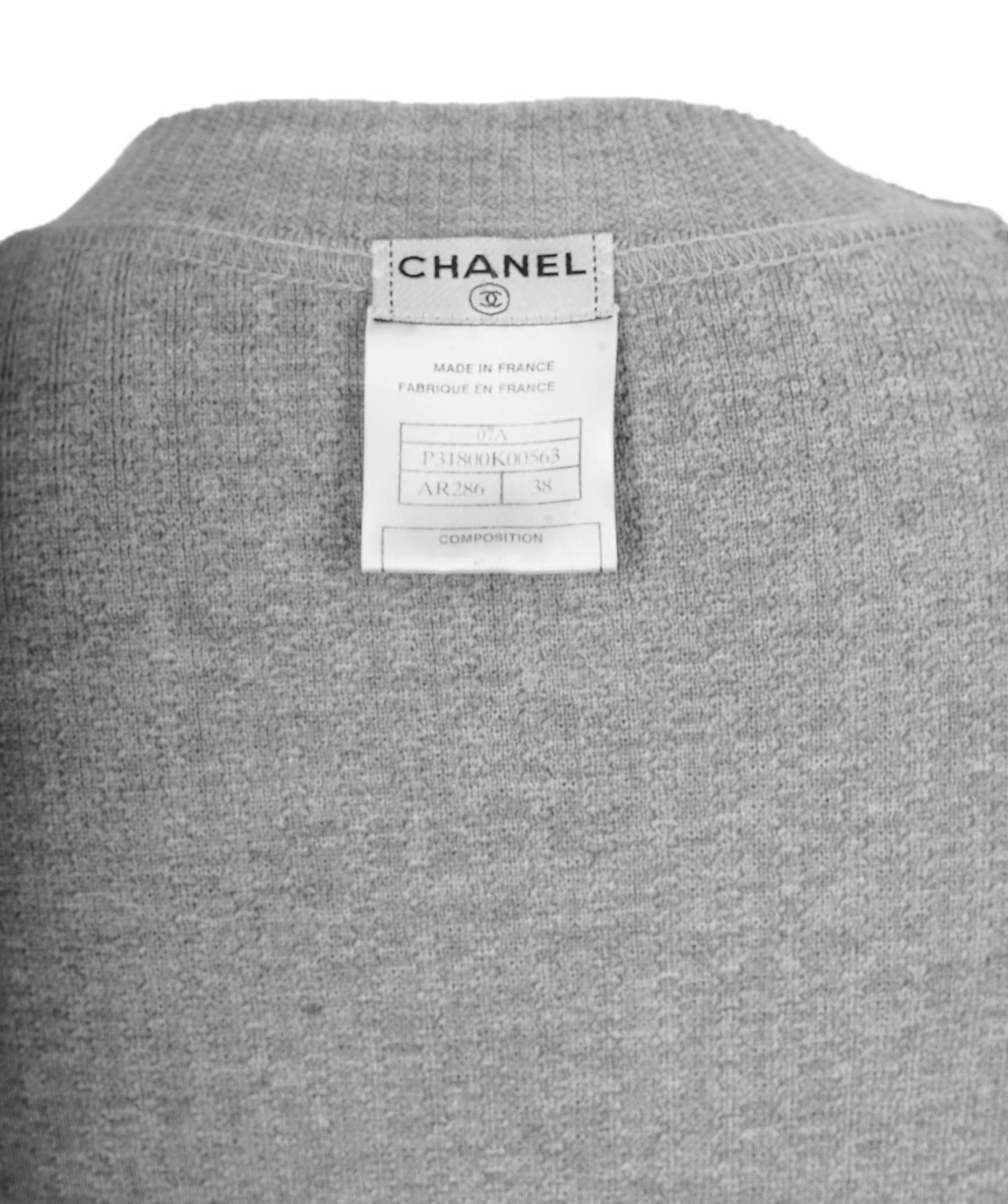 Chanel Chanel 07A CC Knit Top Gray ASL7166