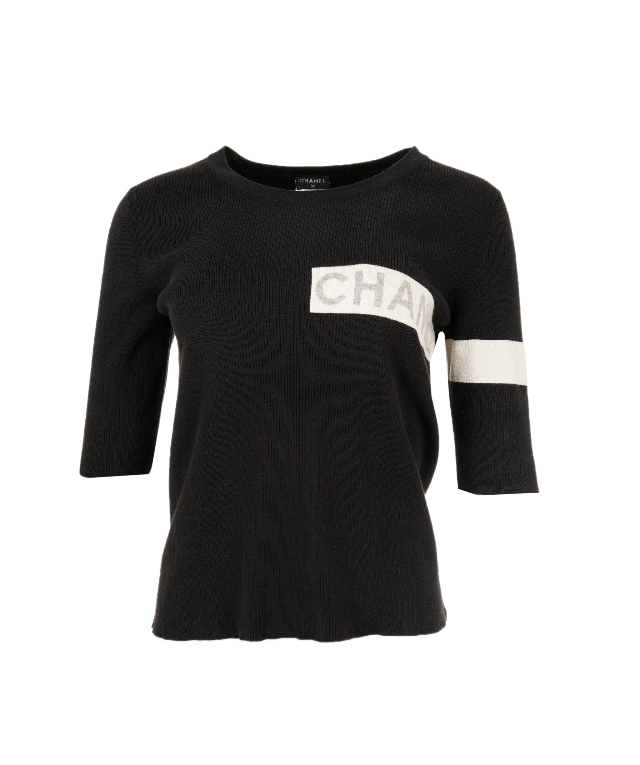 Chanel Chanel 08P Logo Rib Top Black ASL7170