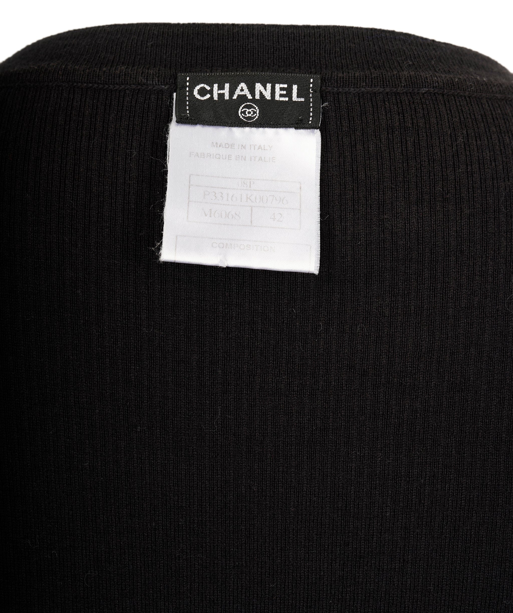 Chanel Chanel 08P Logo Rib Top Black ASL7170