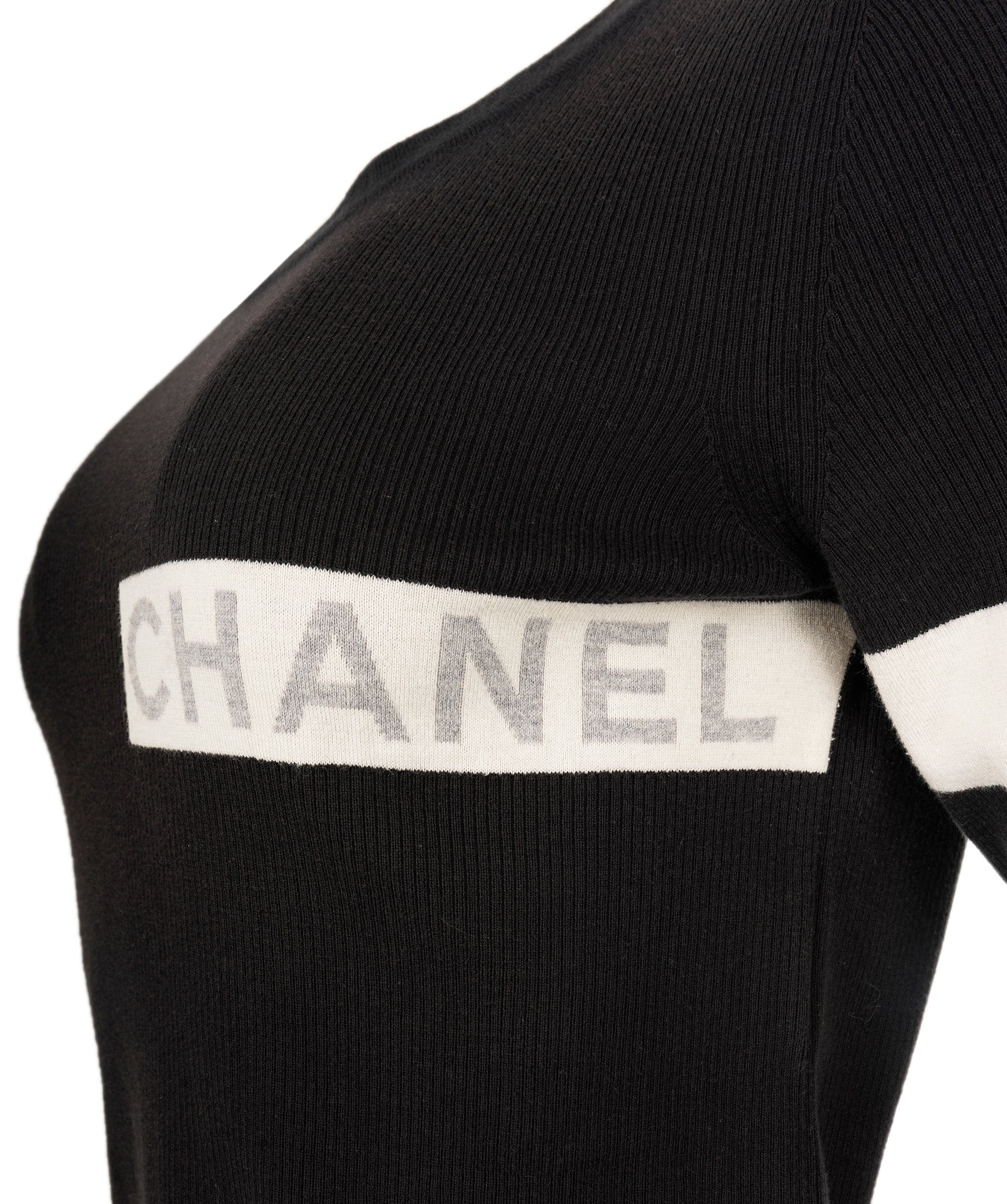 Chanel Chanel 08P Logo Rib Top Black ASL7170