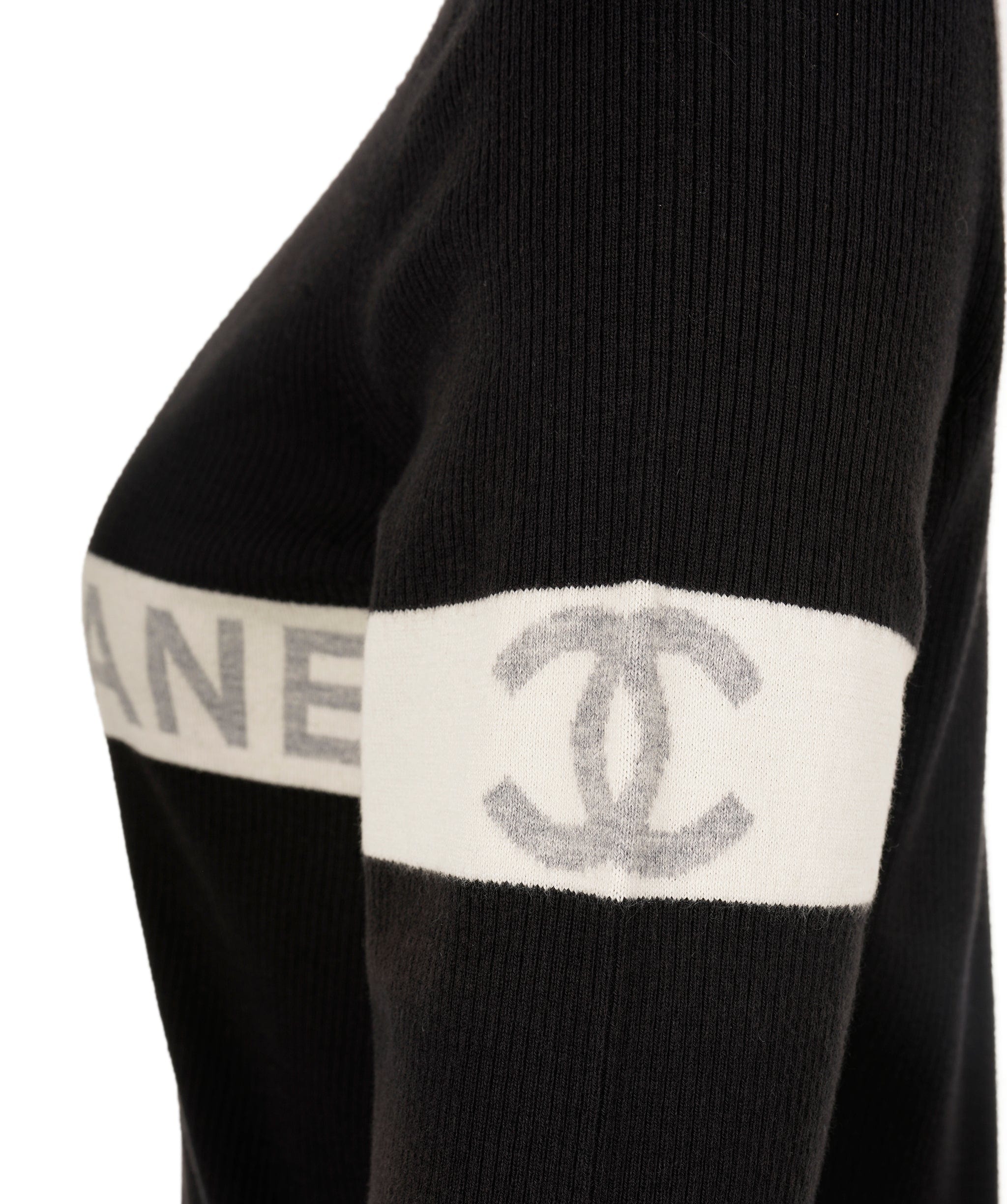 Chanel Chanel 08P Logo Rib Top Black ASL7170