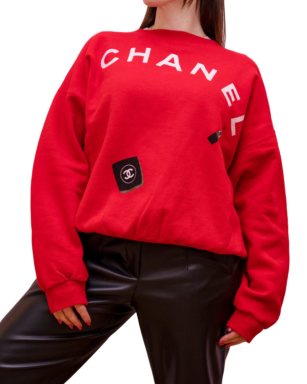 Chanel Chanel 95p Red Logo Sweatshirt RJL1329