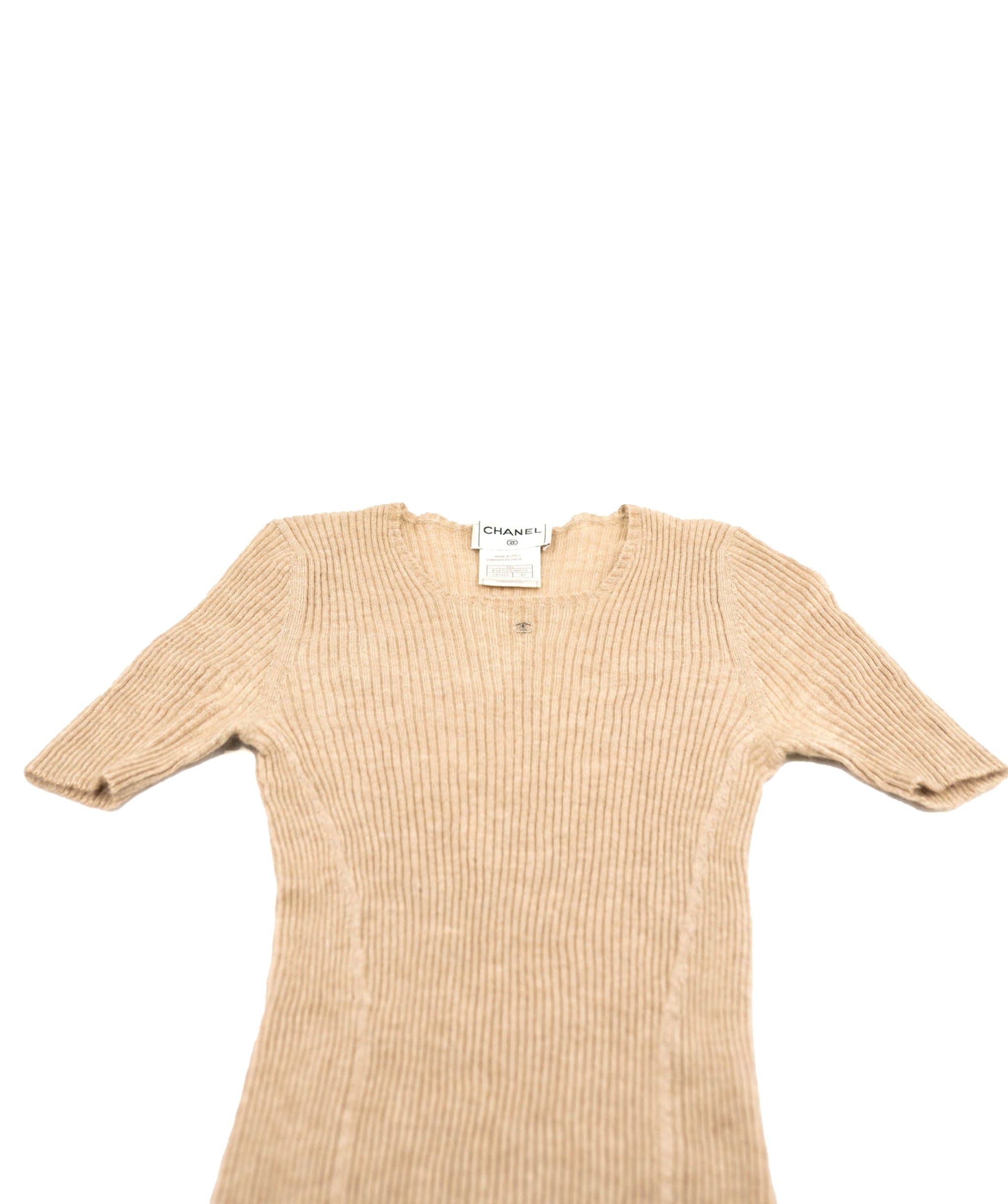 Chanel Chanel 98A CC Rib Sweater Beige ASL4792