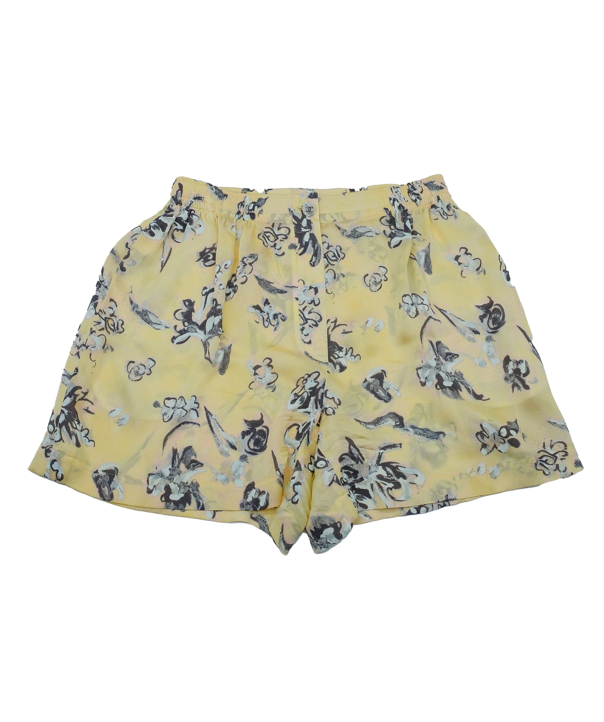 Chanel Chanel 98C Flower Print Shirt & Shorts Set Yello
 ASL7484