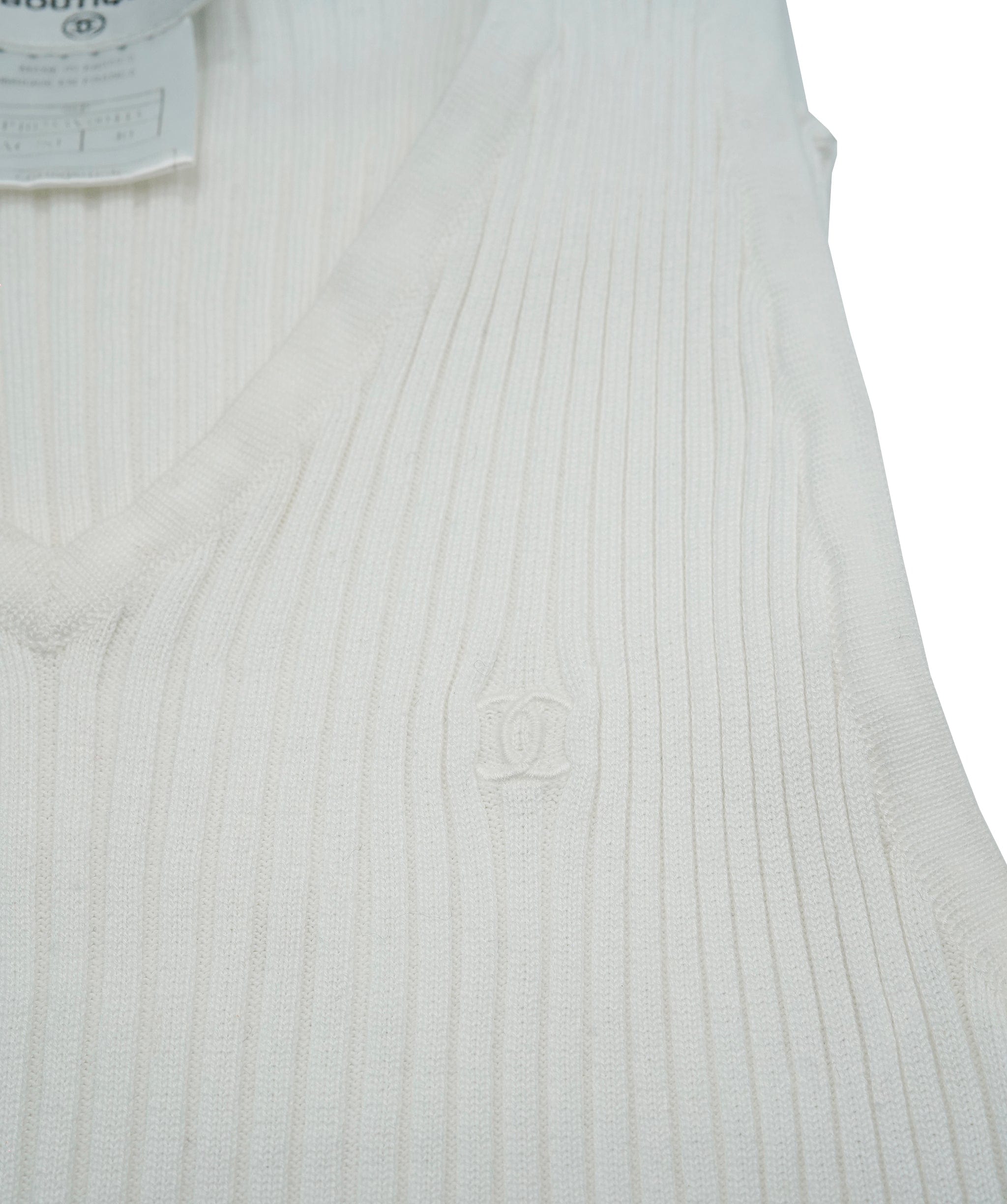 Chanel Chanel 98P Rib Tank Top White ASL5438