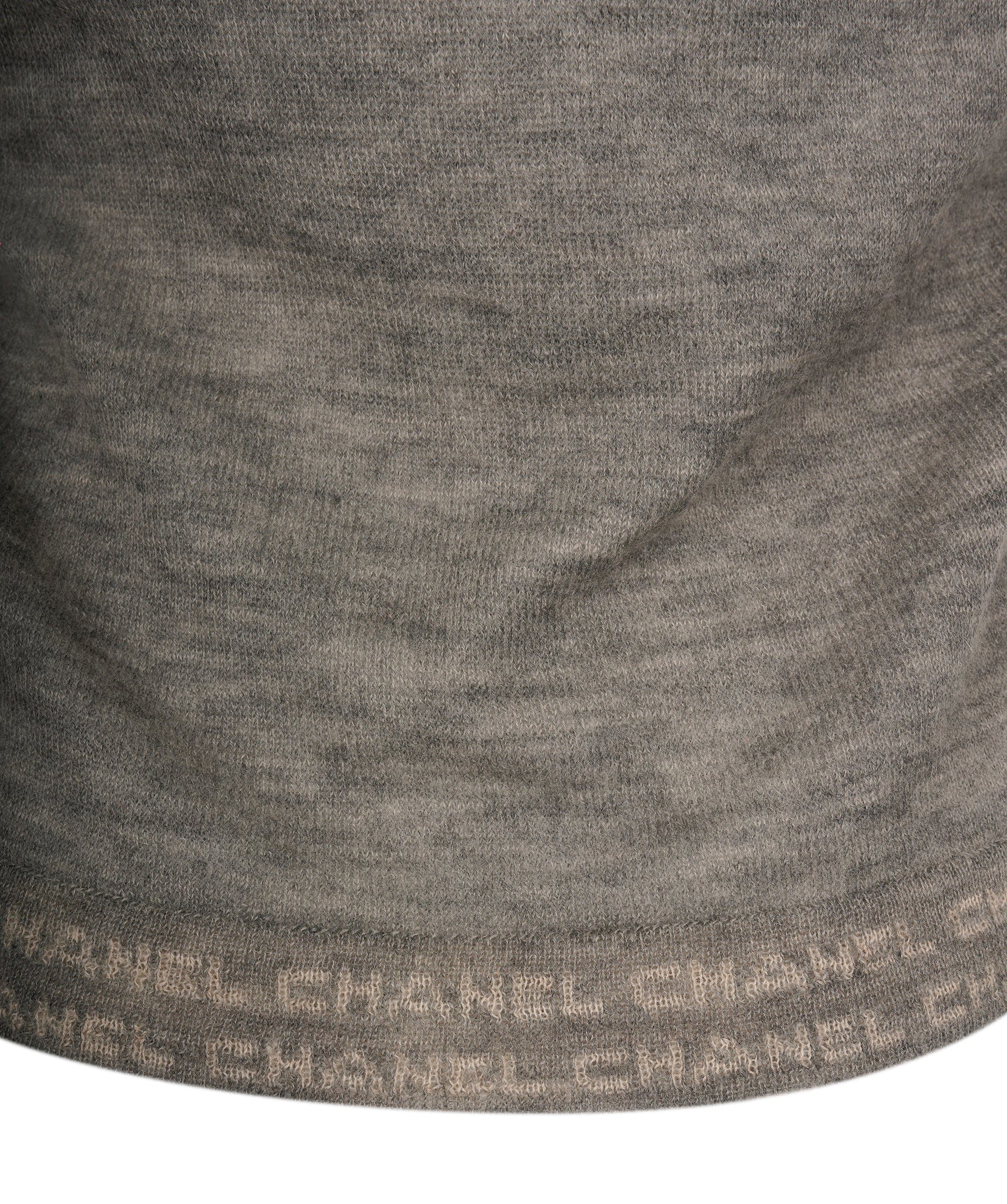 Chanel Chanel 99C Logo Collar Cashmere Top Gray ASL6709