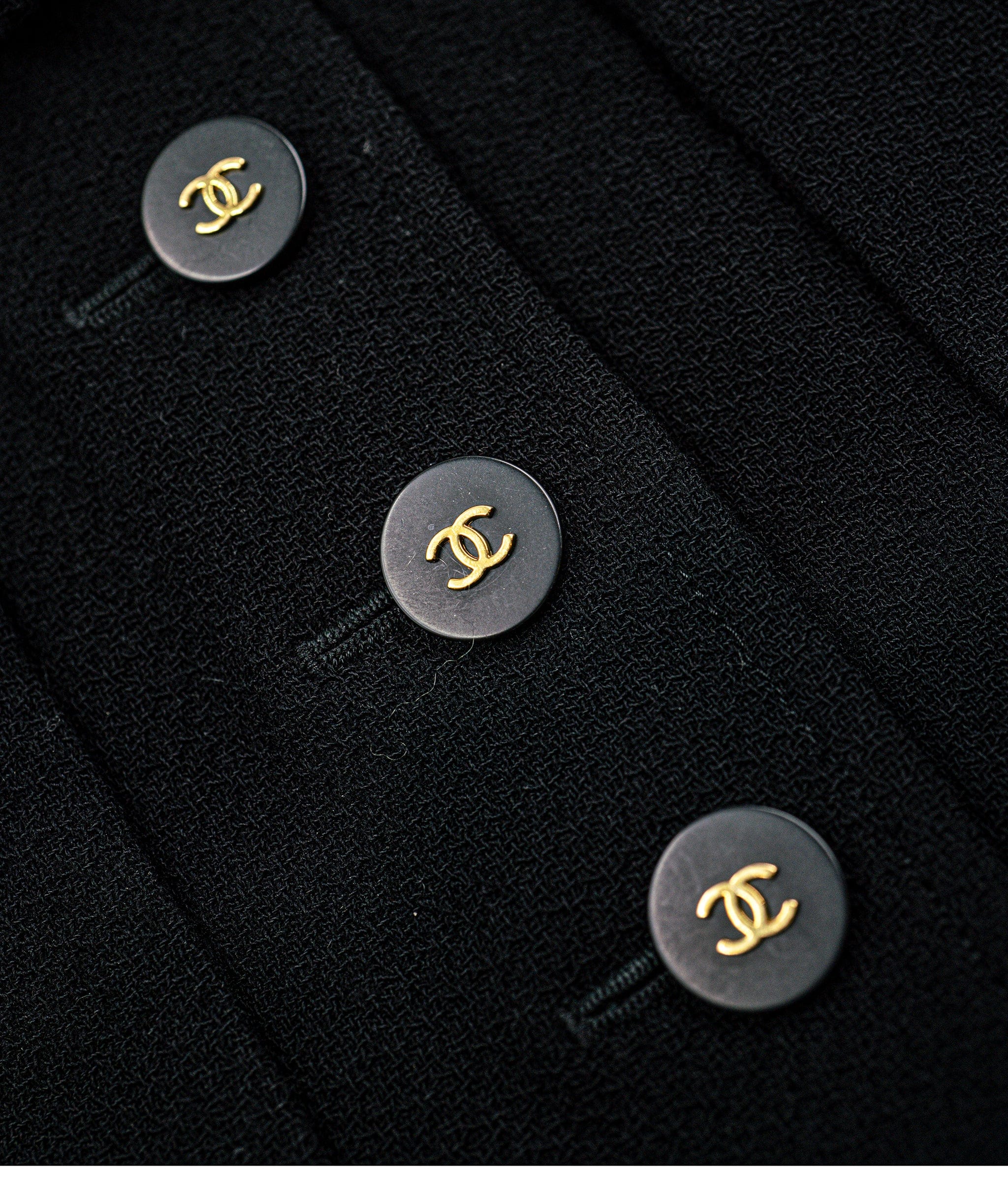 Chanel Chanel Big CC Buttons Long Jacket Black ASL5024