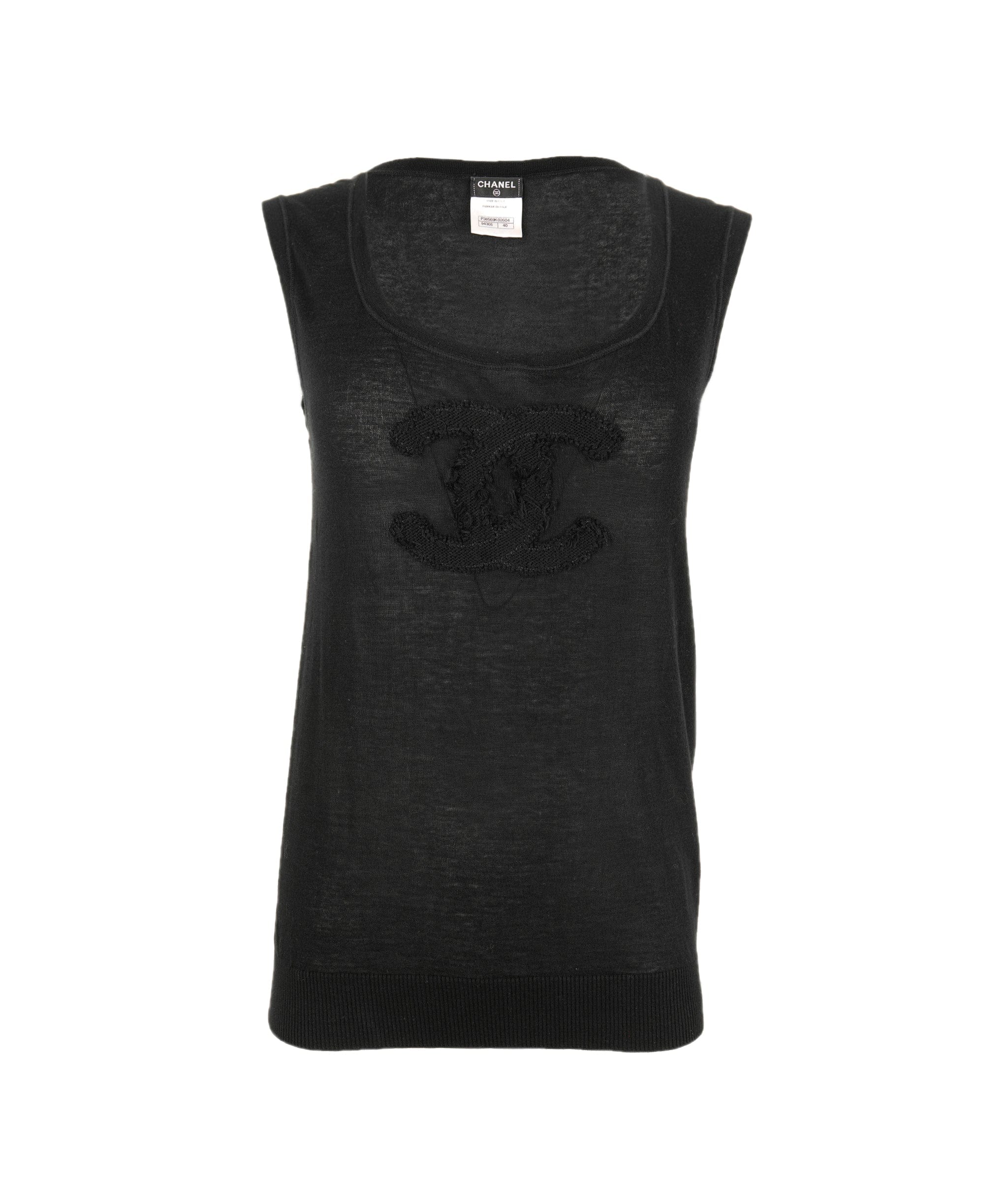 Chanel Chanel Big CC Knit Tank Top Black ASL6966