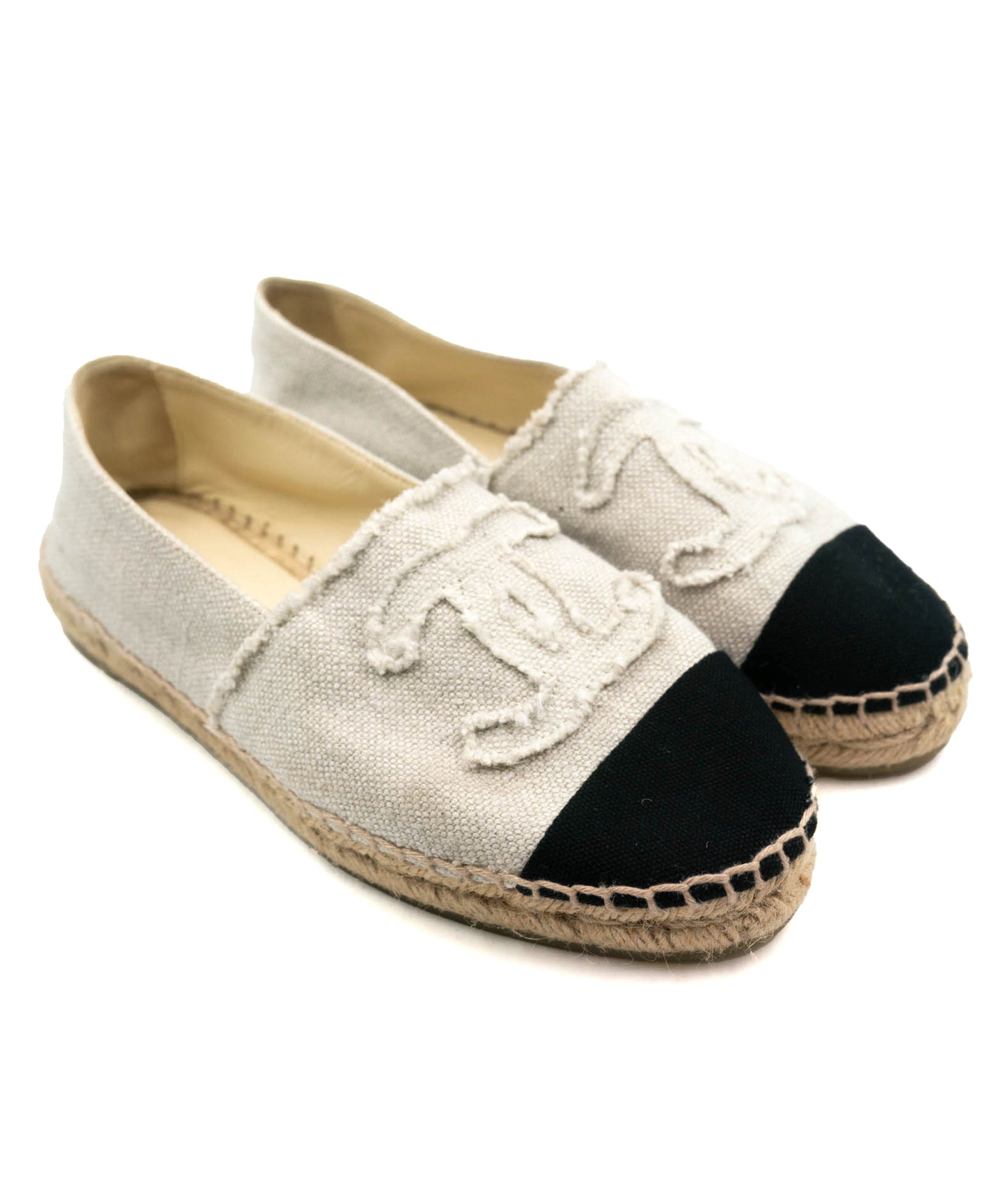 Chanel Chanel Black and White Cotton Espadriles size 36 - AWC1872