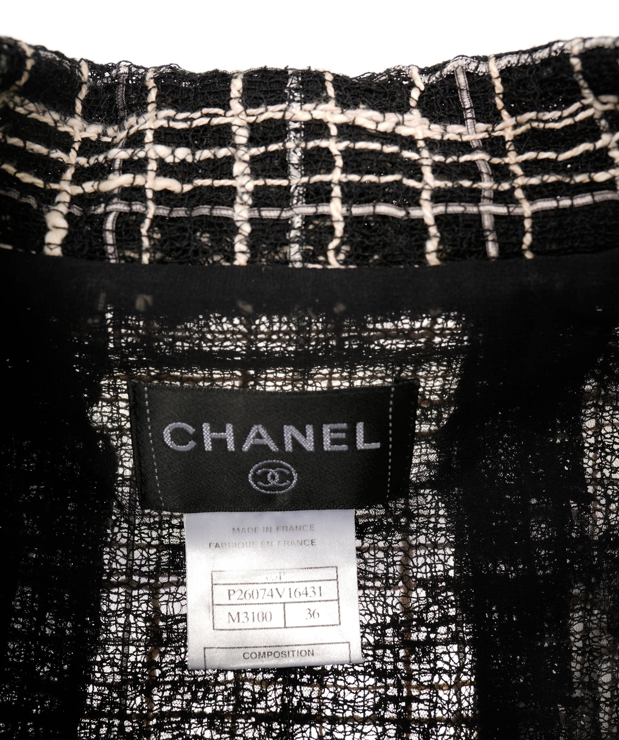 Chanel Chanel Black and White Tweed Jacket  ASL3488