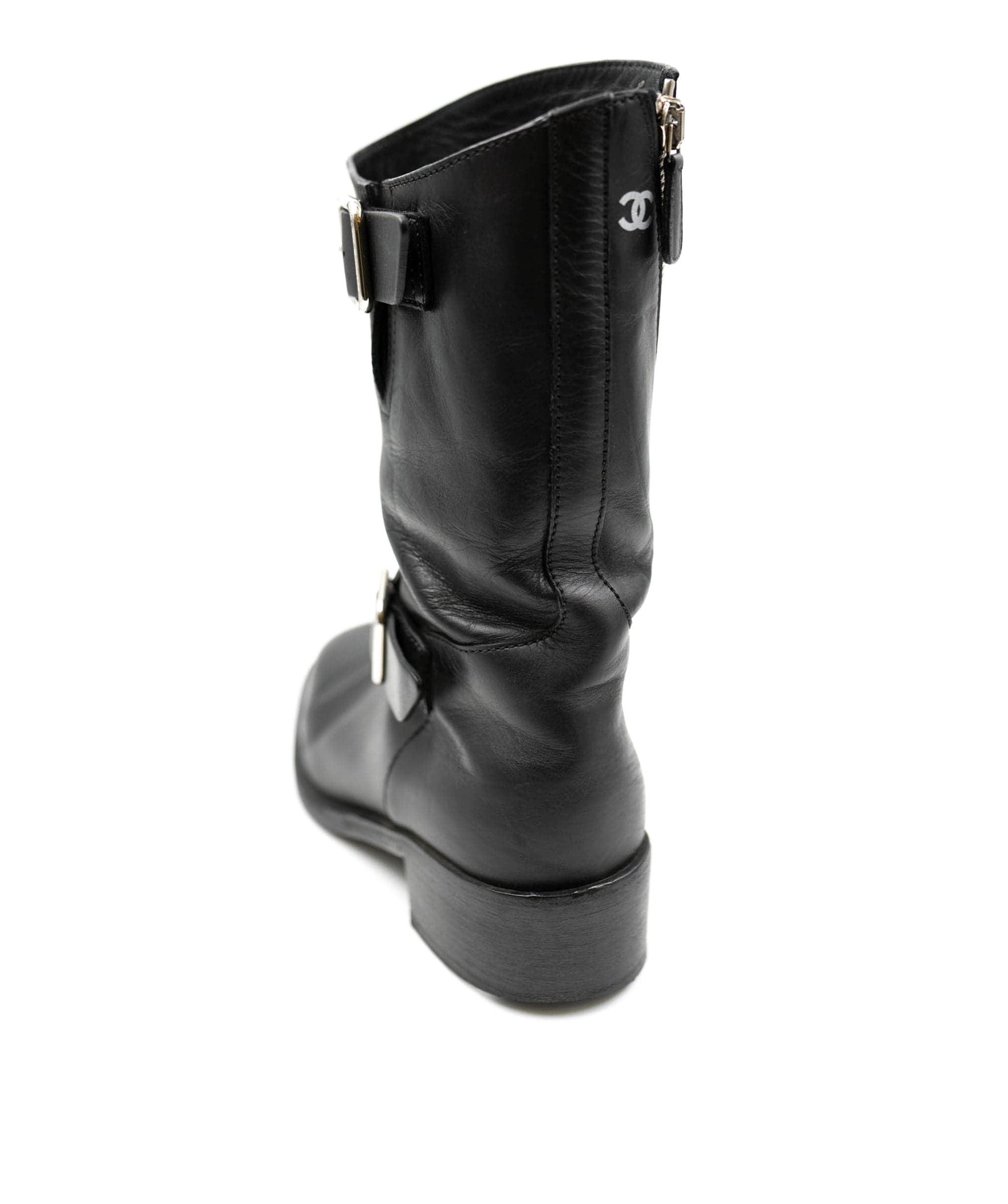 Chanel Chanel Black biker Boots size 37 - AWL3604