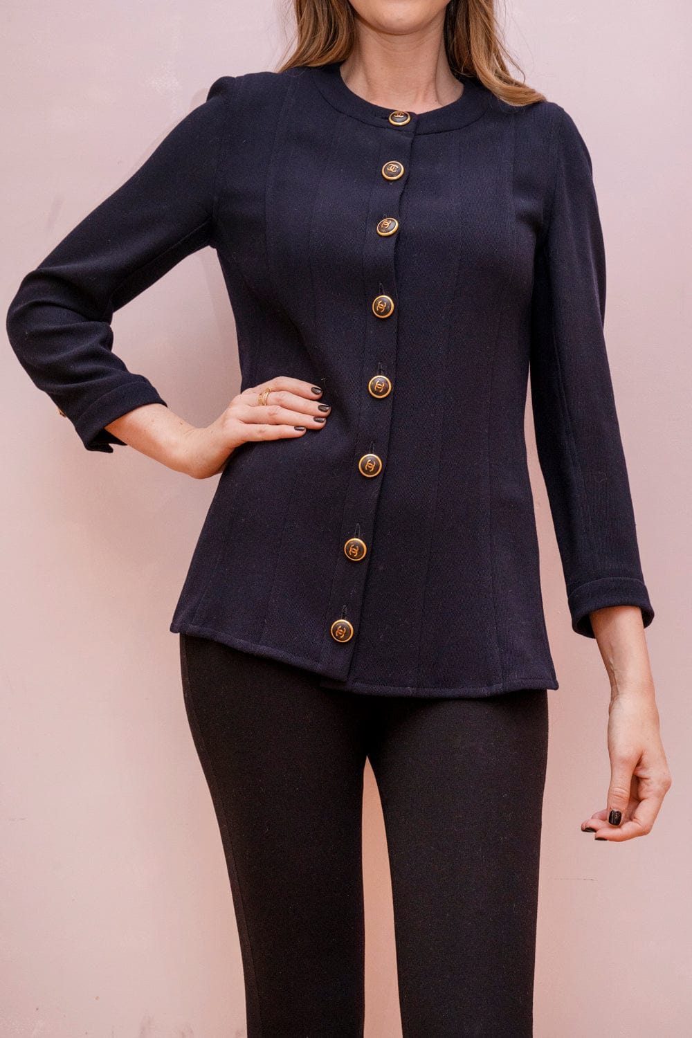 Chanel Chanel Boutique Navy CC Jacket - ASL2753