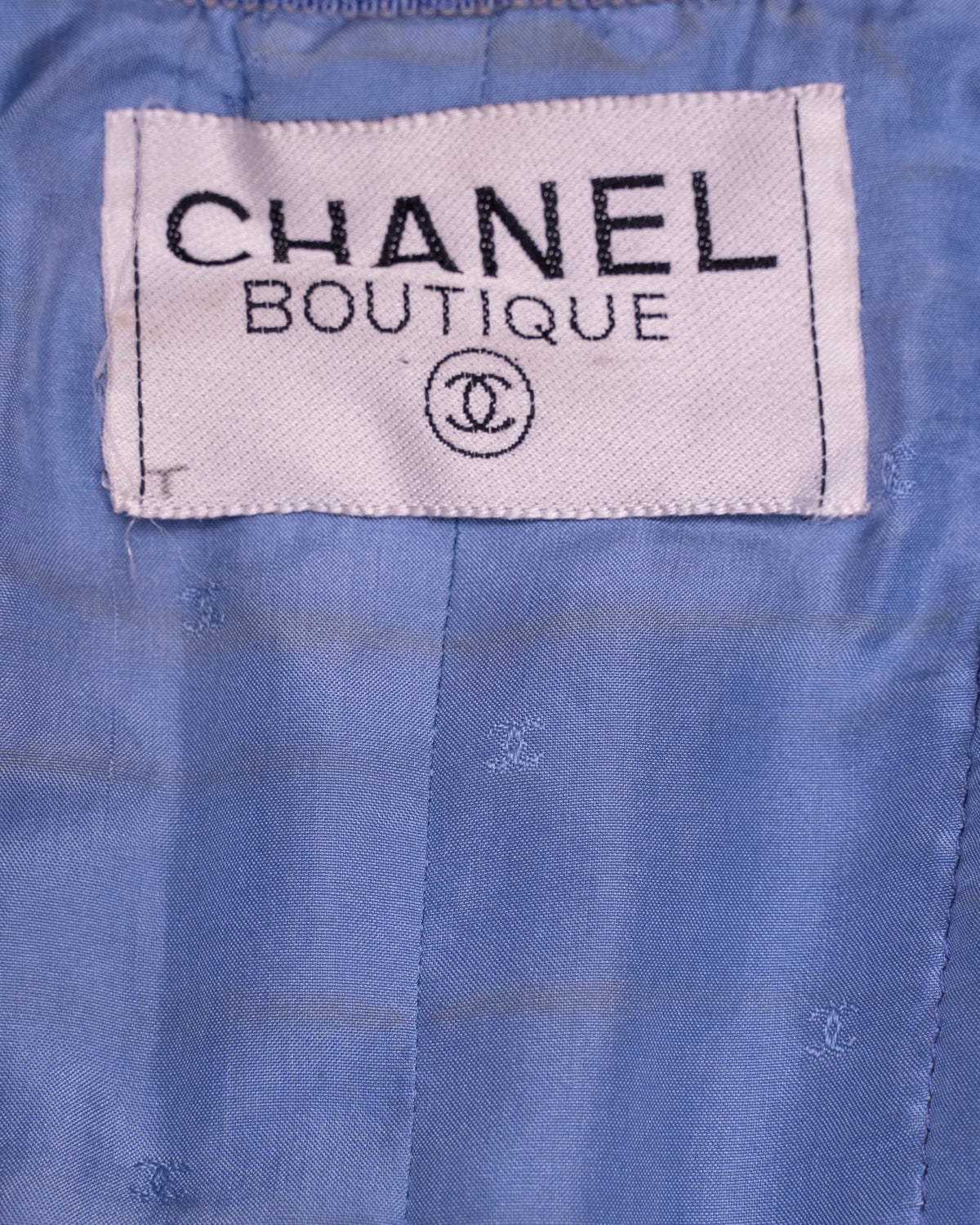 Chanel Chanel Boutique Powder Blue Tweed Skirt Suit - ASL1978