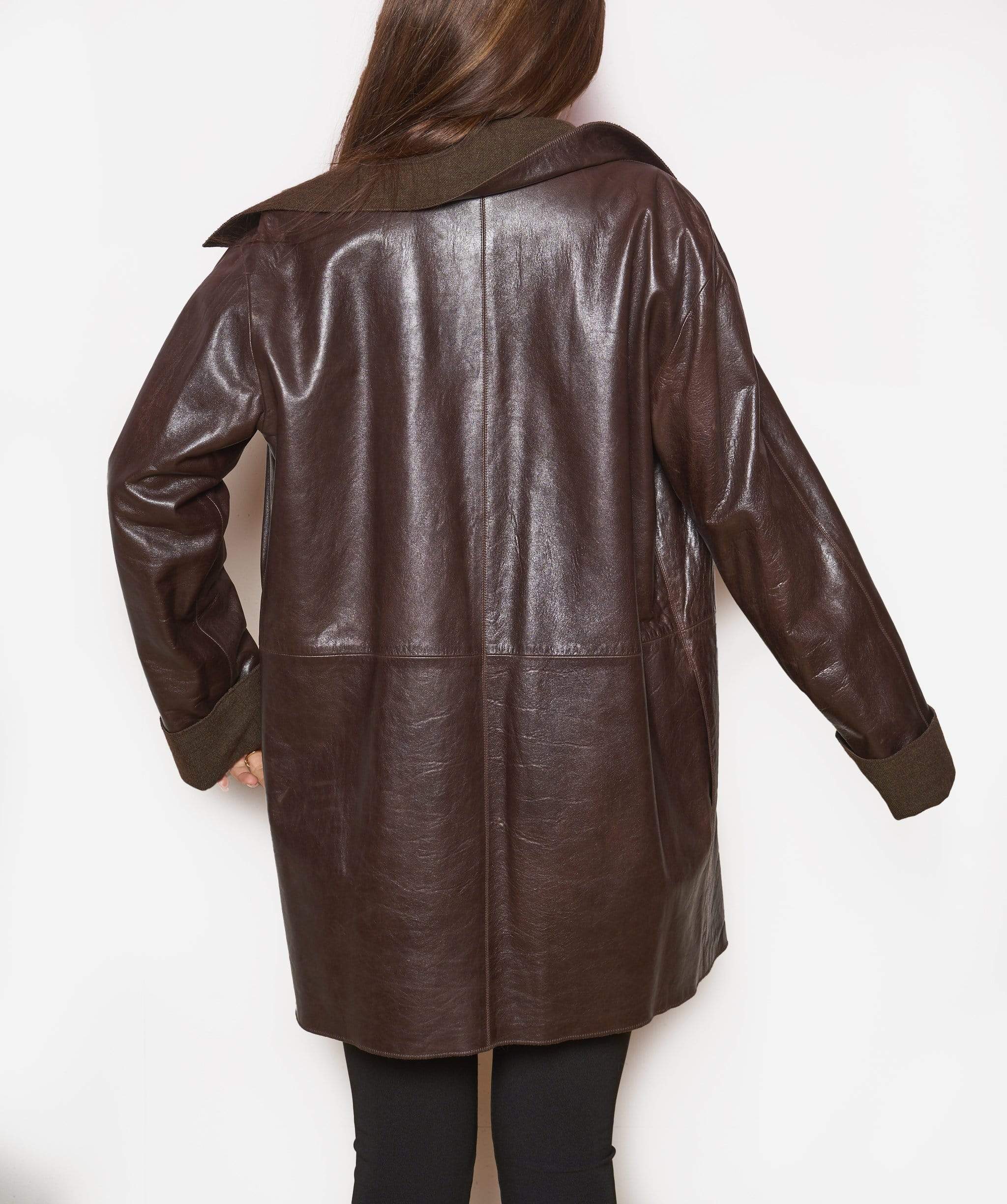 Chanel Chanel Brown leather jacket size 8