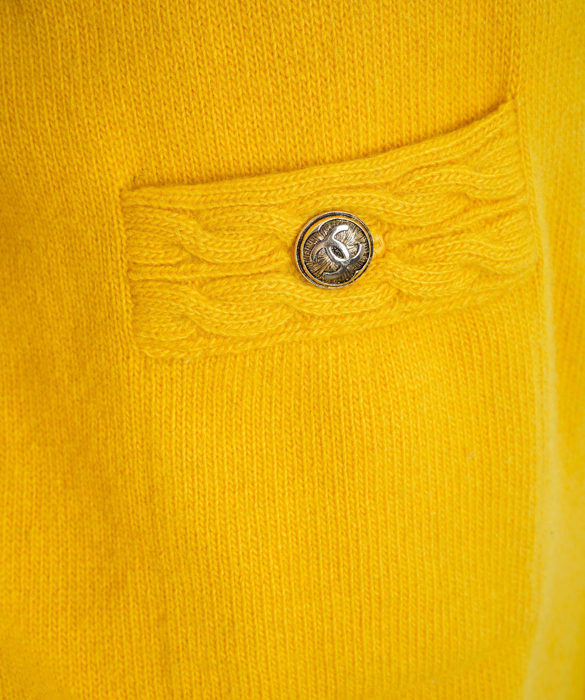 Chanel Chanel Cardigan with cc buttons yellow ASL3486