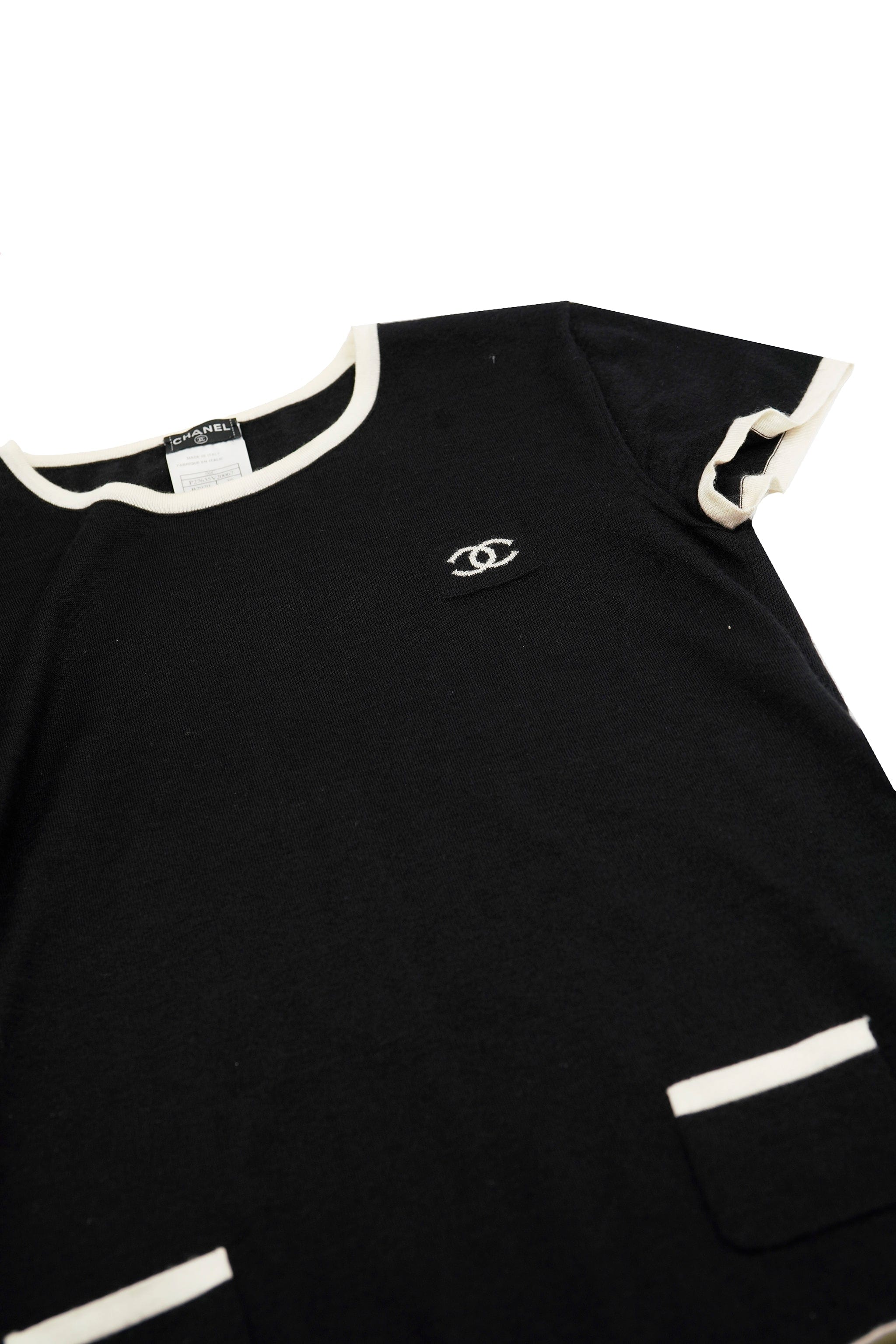 Chanel Chanel Cashmere Sweater Half Sleeve Black ASL5384