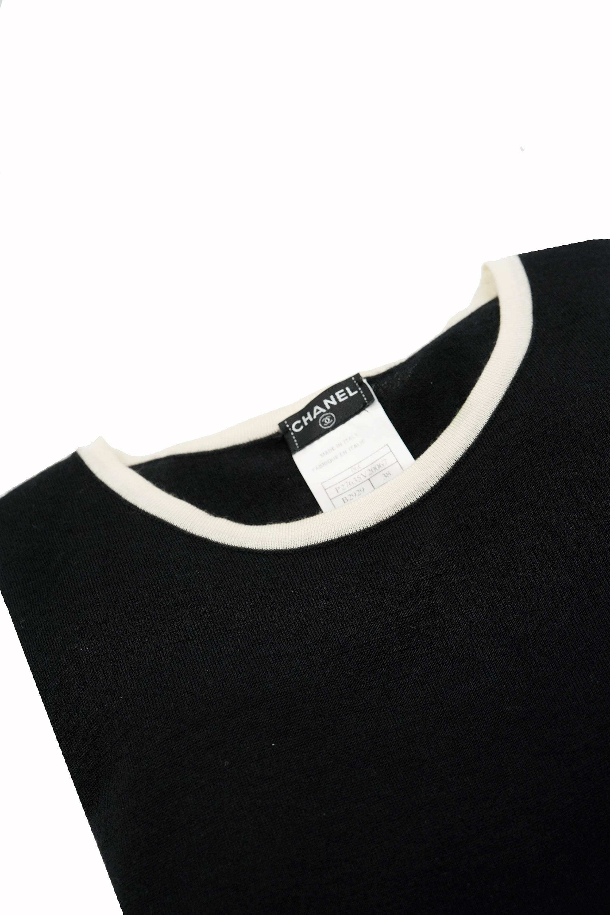 Chanel Chanel Cashmere Sweater Half Sleeve Black ASL5384