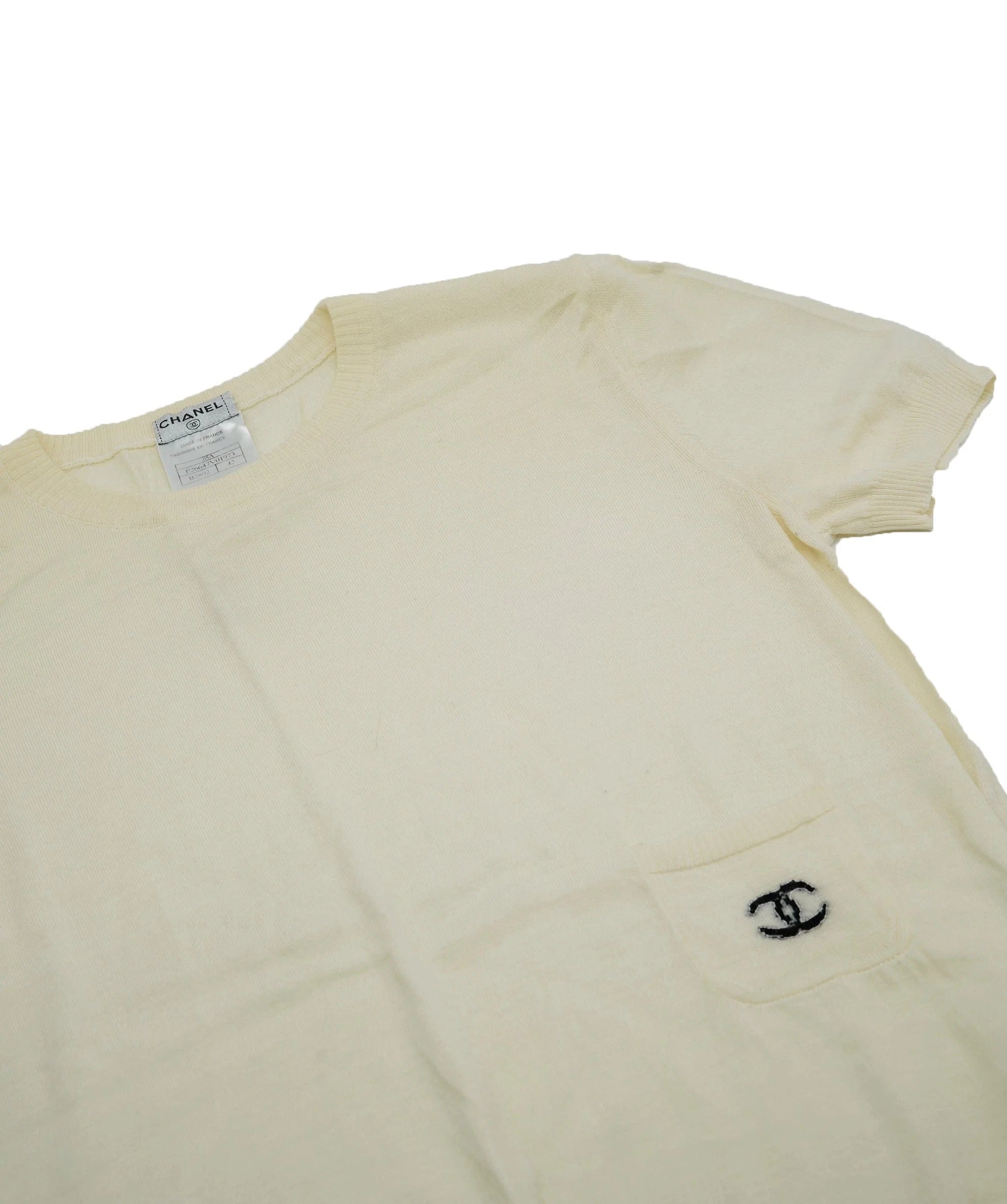 Chanel Chanel CC Pocket Cashmere Top Ivory ASL5395