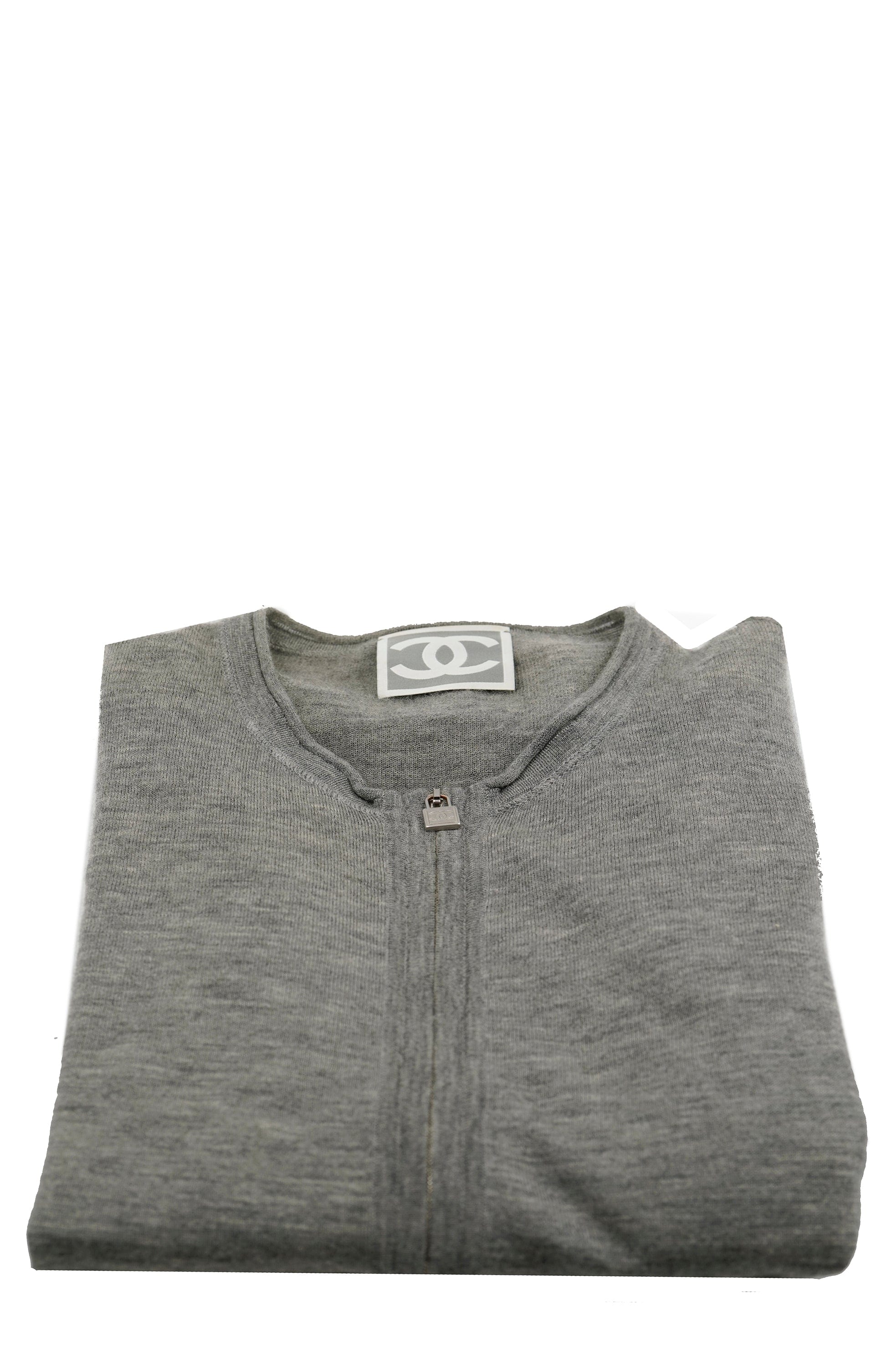 Chanel Chanel CC Sleeve Cashemer Cardigan Gray ASL5391