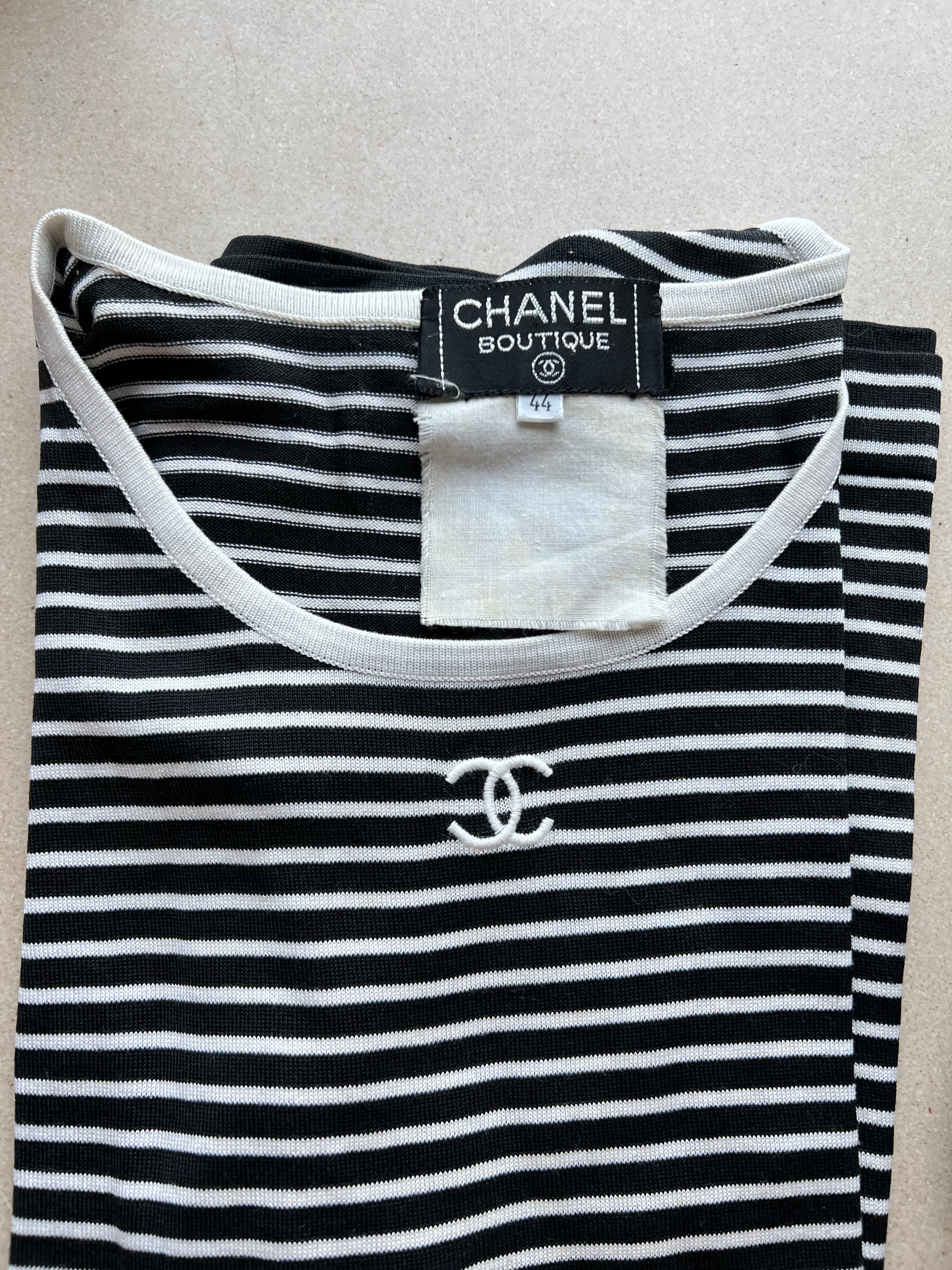 Chanel Chanel CC Stripe Top Sleeveless ASL6832