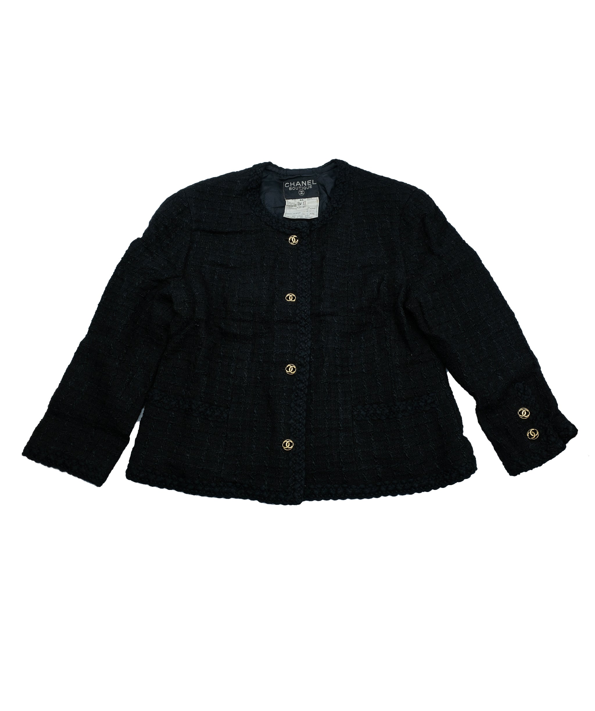 Chanel Chanel Collarless Jacket Black #44 ASL7446