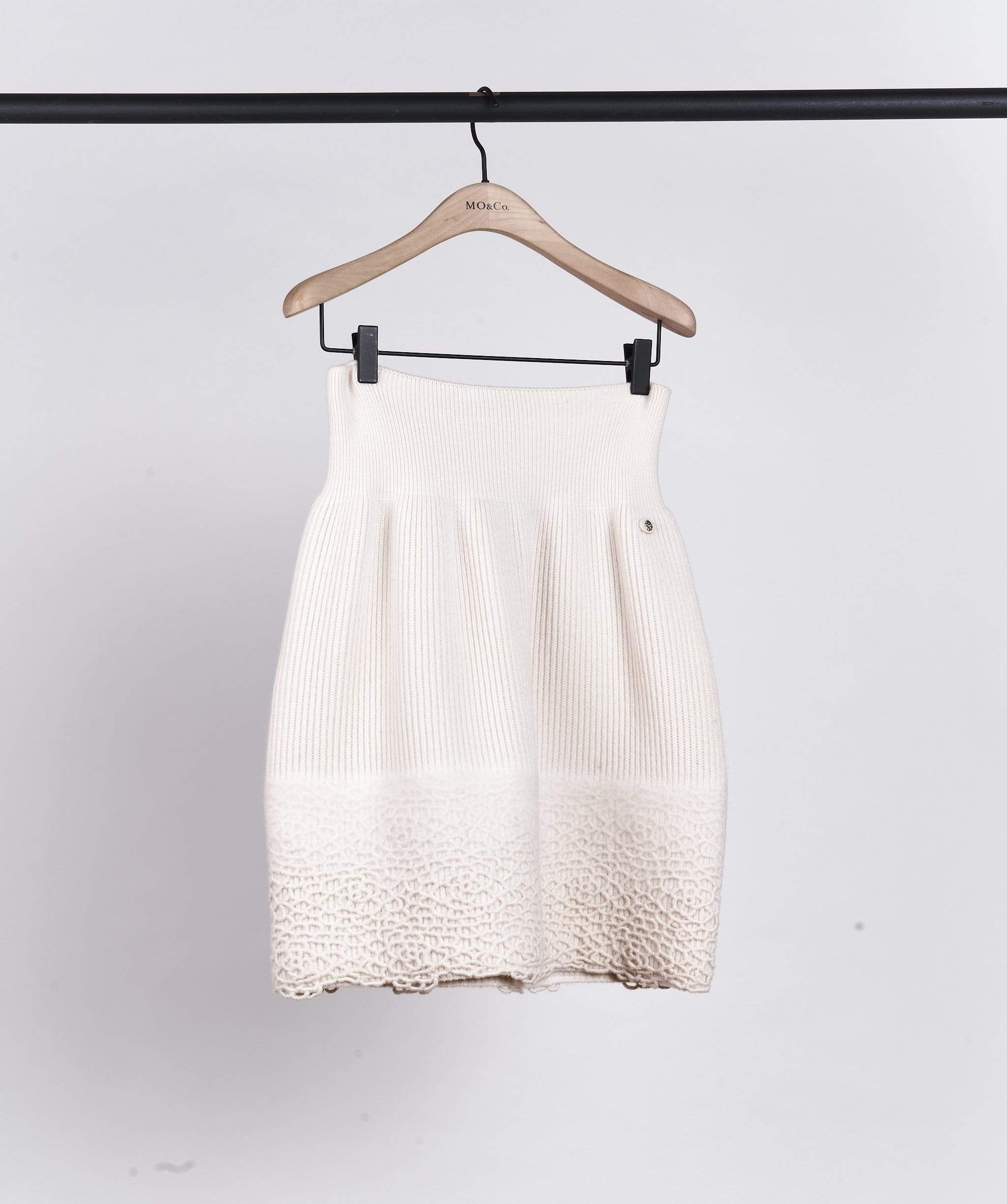 Chanel Chanel Cream Wool Mini Skirt