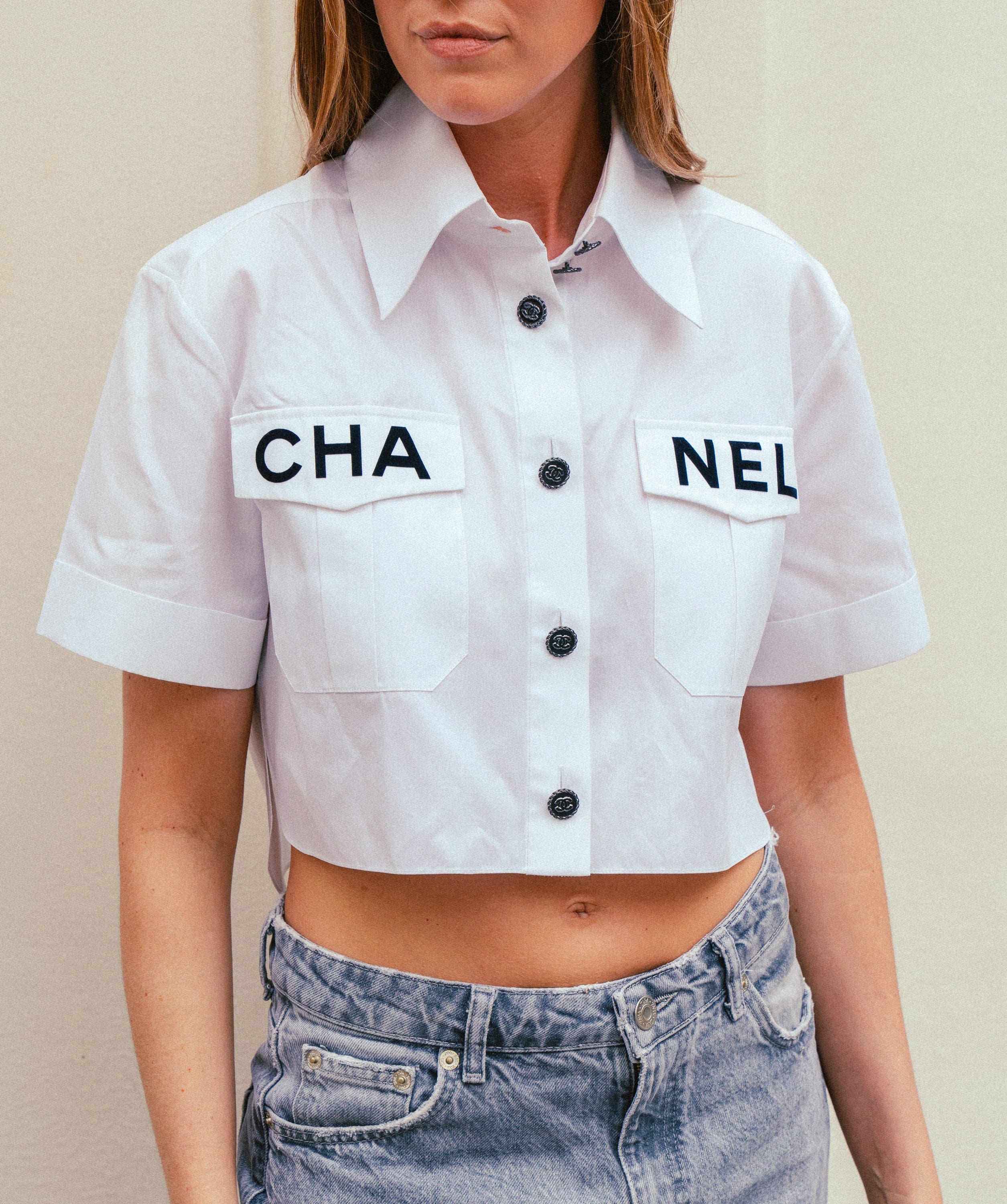 Chanel Chanel cropped white shirt CHA NEL ASL3851