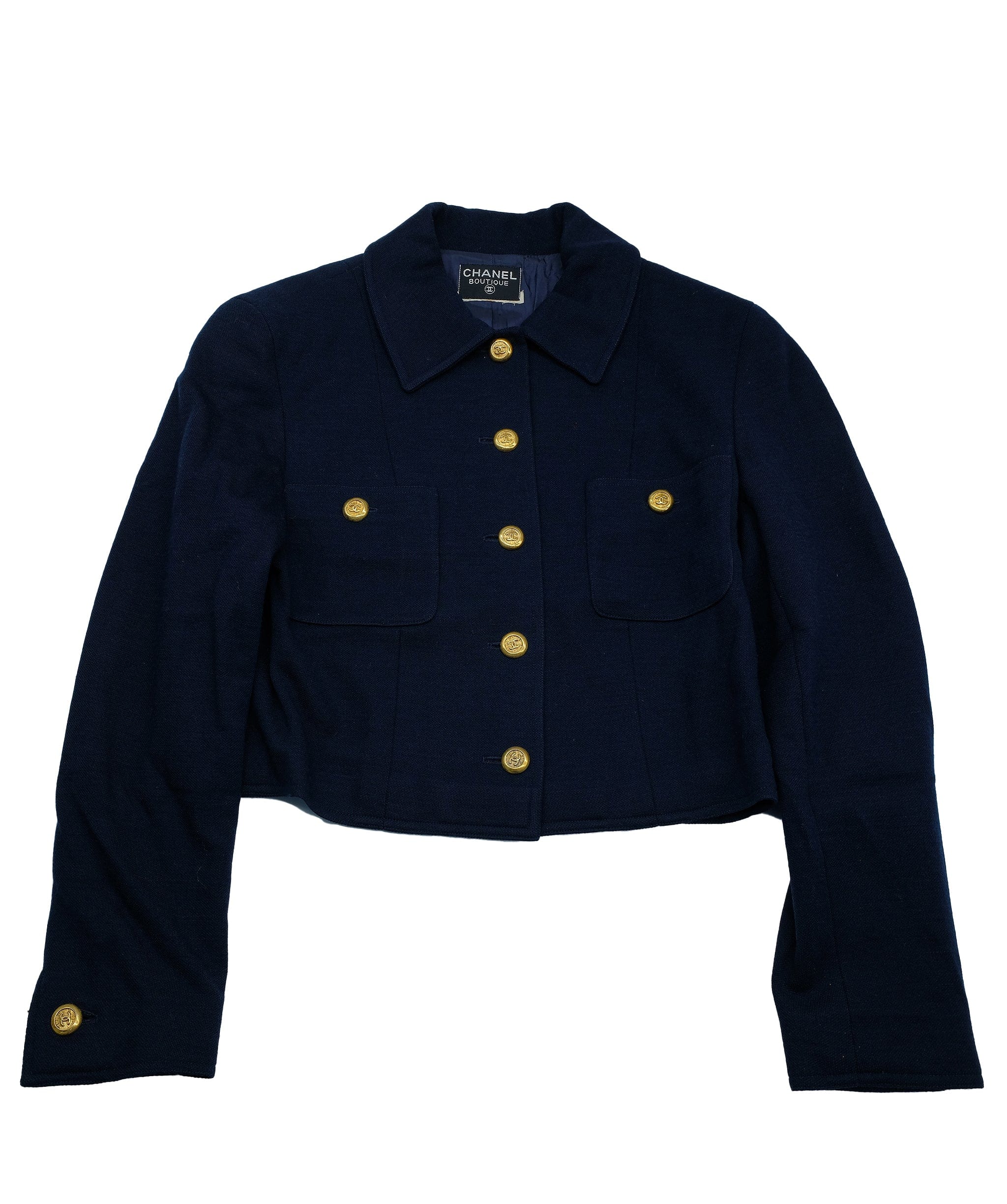 Chanel Chanel Gold Button Jacket Navy ASL7475