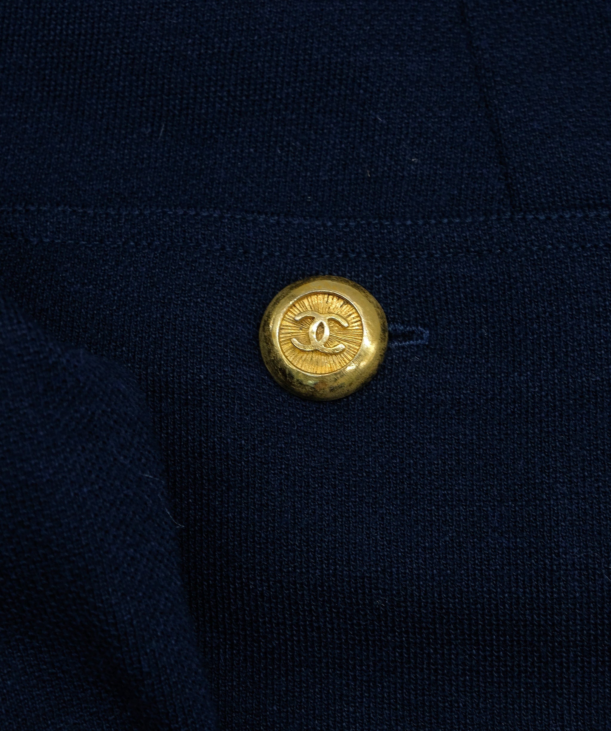 Chanel Chanel Gold Button Jacket Navy ASL7475