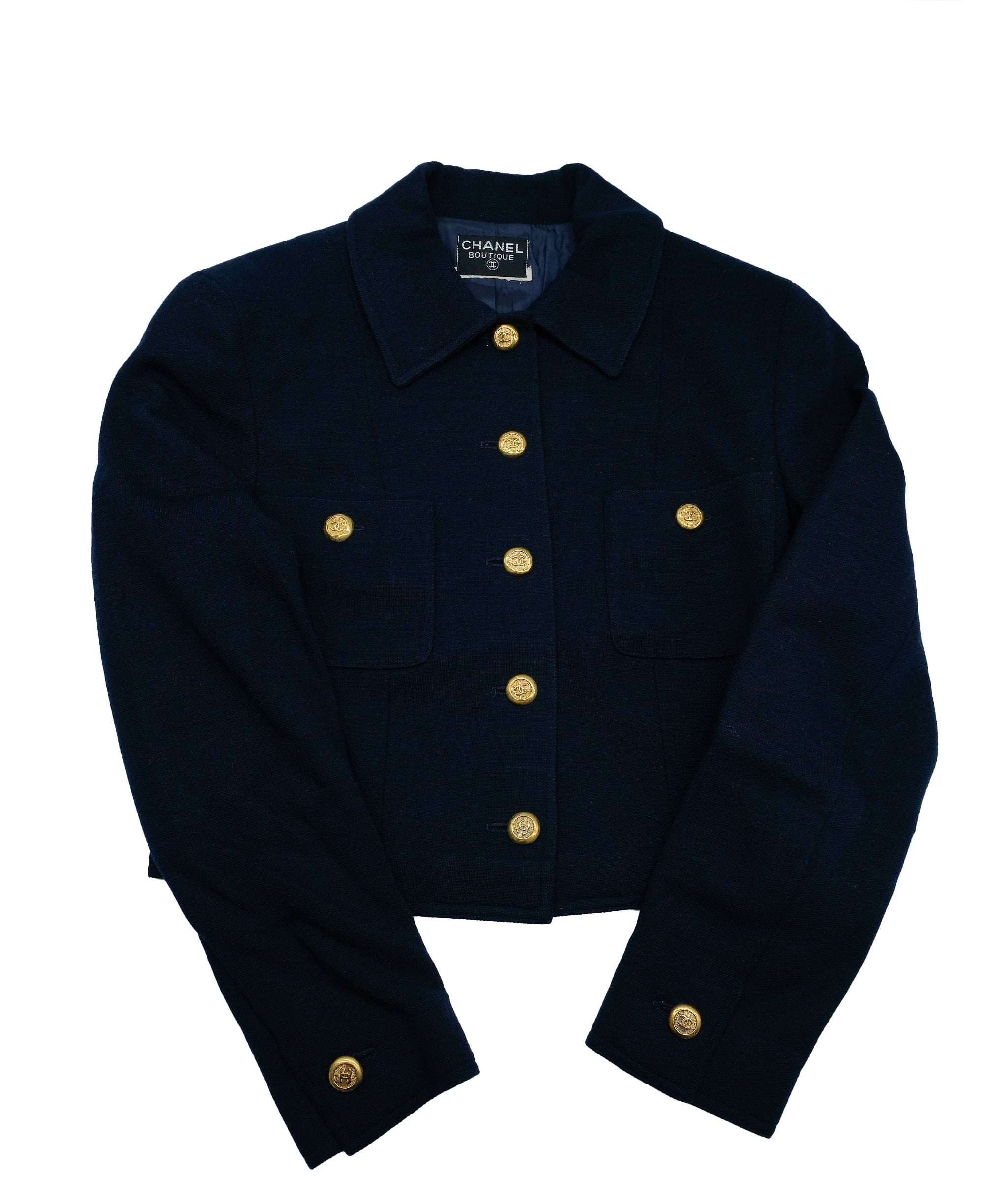 Chanel Chanel Gold Button Jacket Navy ASL7475