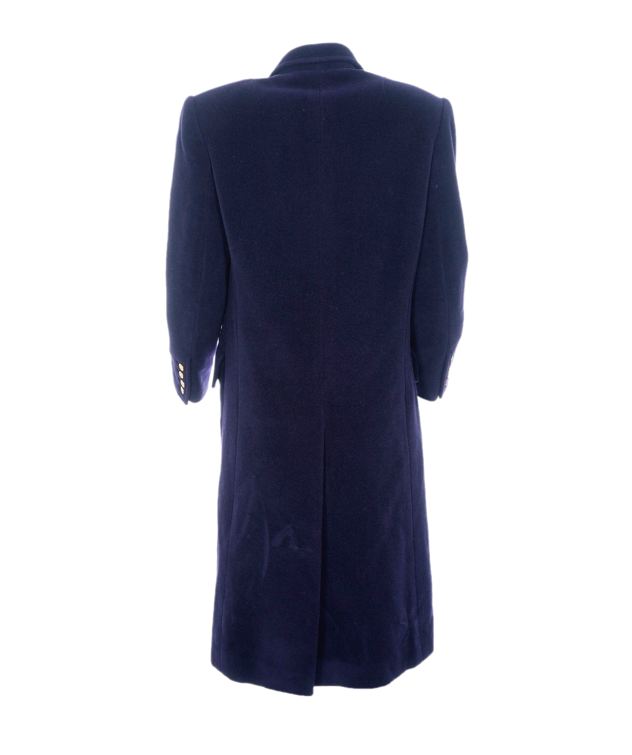 Chanel Chanel Gold Button Long Coat Navy ASL6982