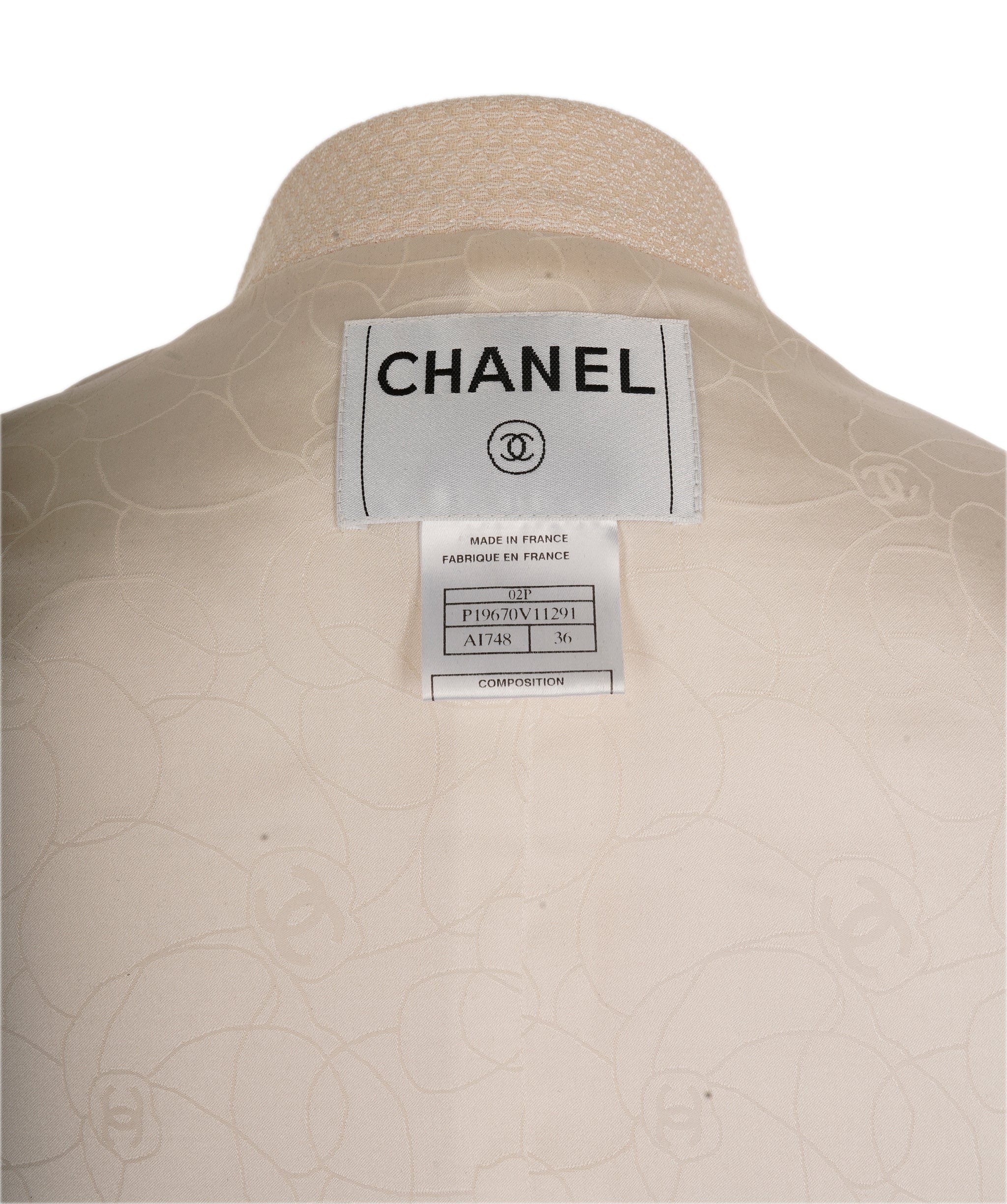 Chanel Chanel Half Zip Jacket Ivory ASL5141