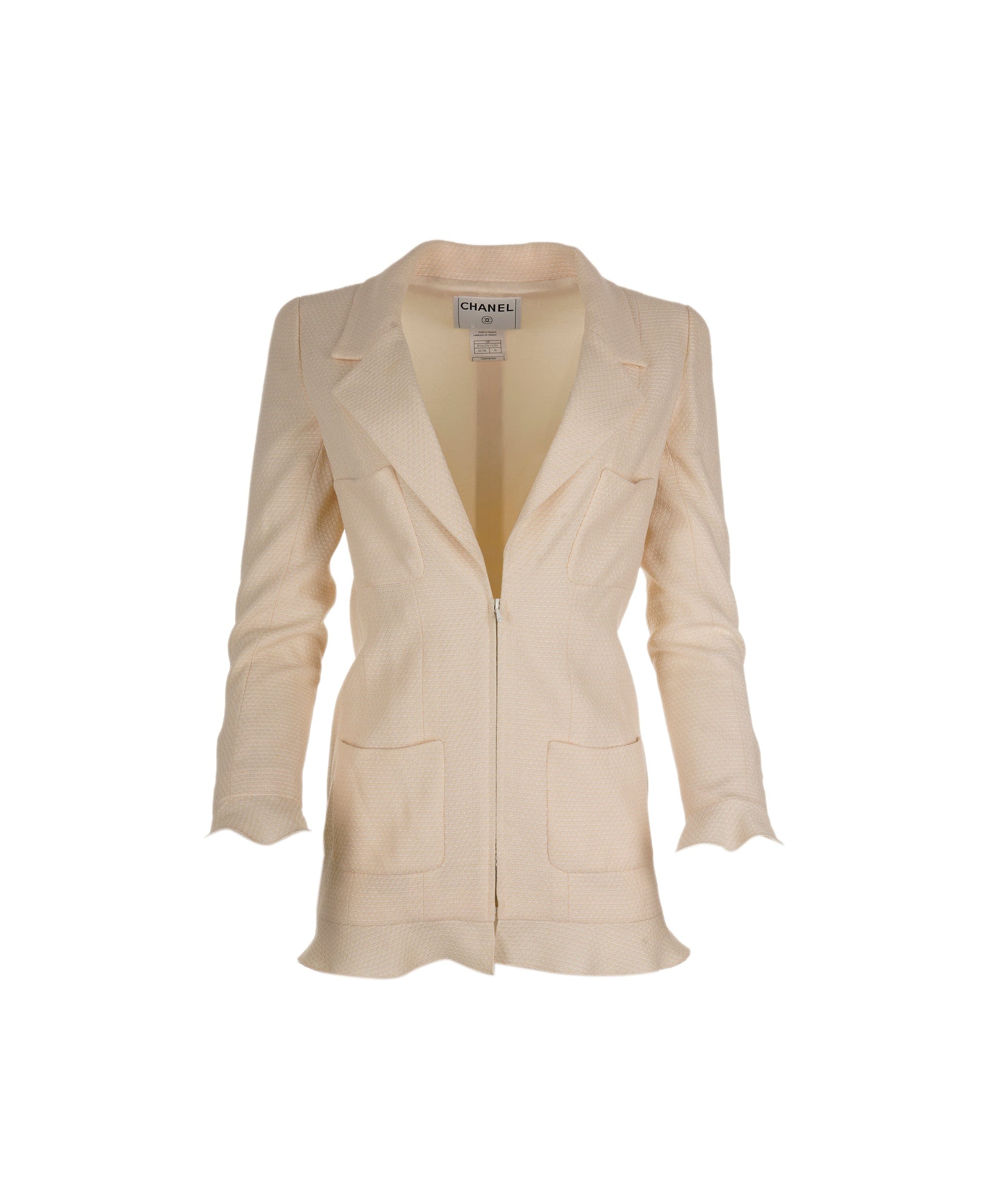 Chanel Chanel Half Zip Jacket Ivory ASL5141