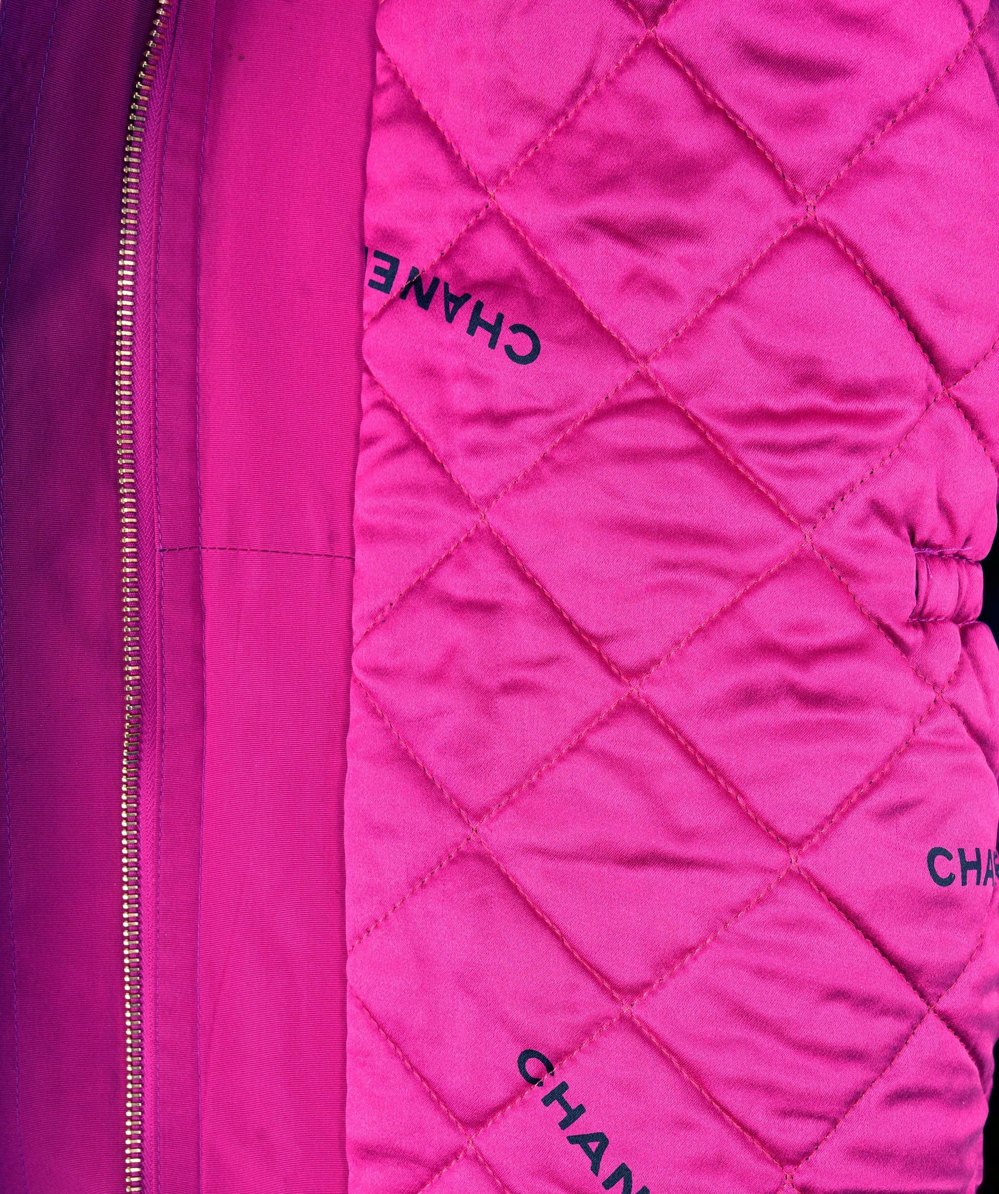 Chanel Chanel Hooded Full Zip Jacket Pink ASL7172