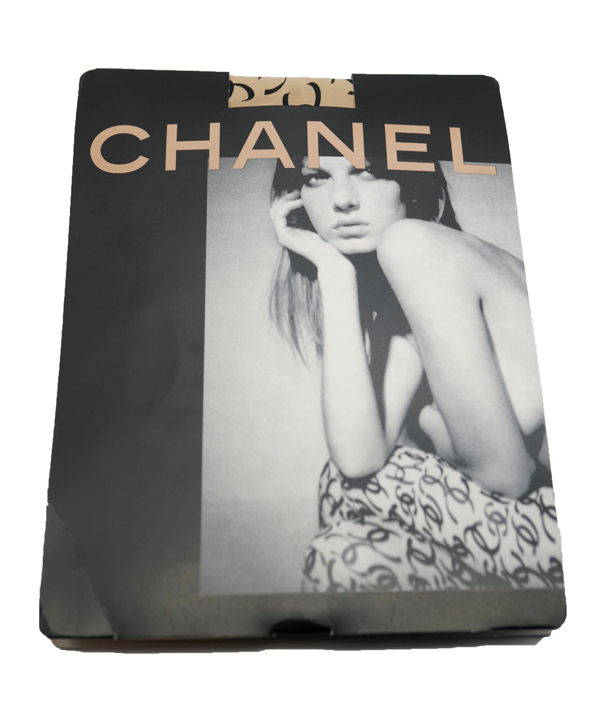 Chanel Chanel Logo Stocking Beige ASL5784