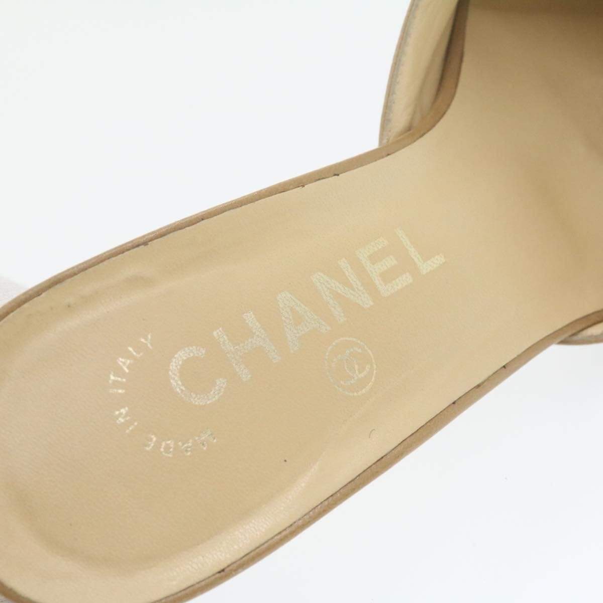 Chanel CHANEL Mules Sandals Beige LV Auth im054 - AWL1093