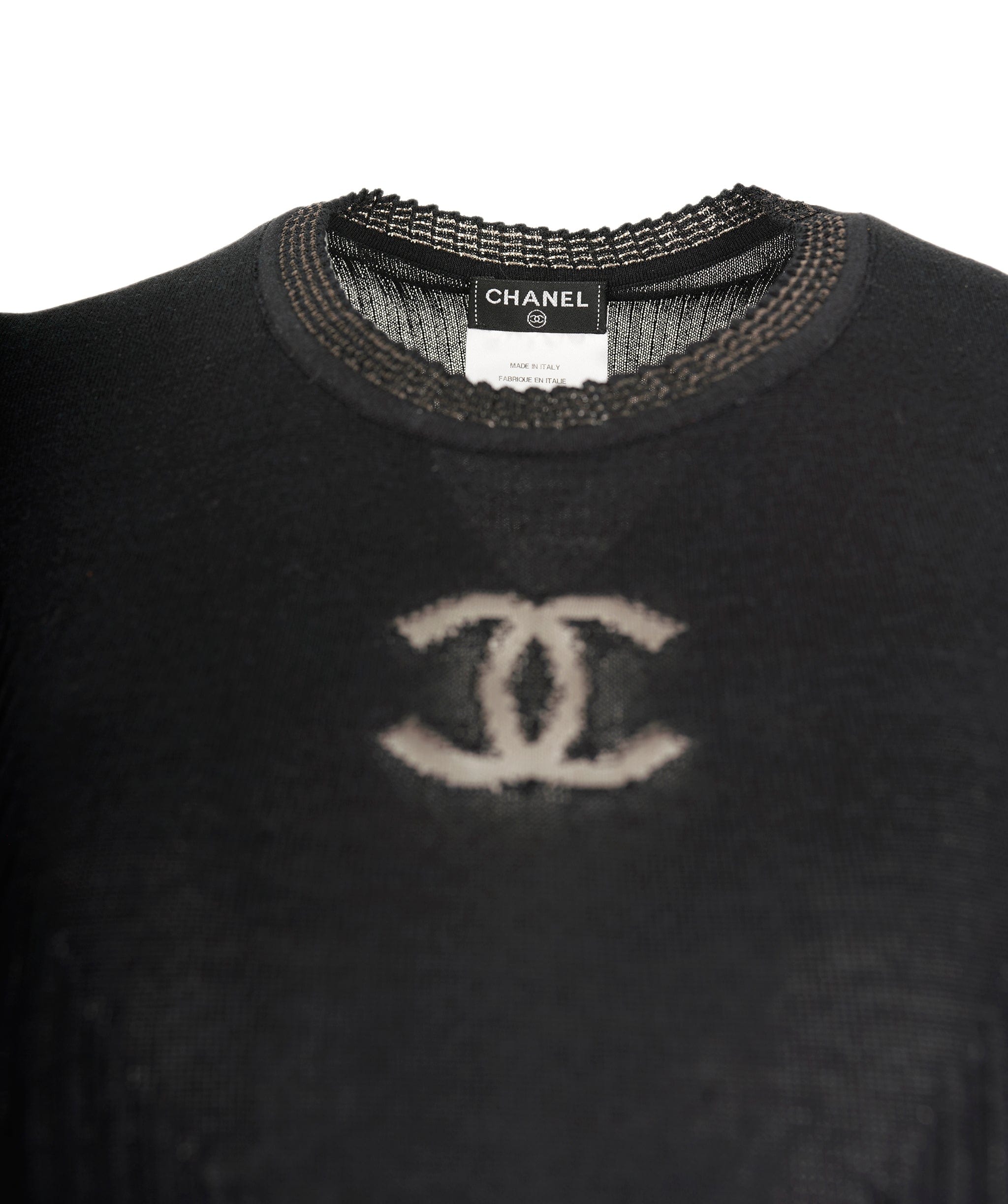 Chanel Chanel P37 CC Summer Knit Top Black ASL6828