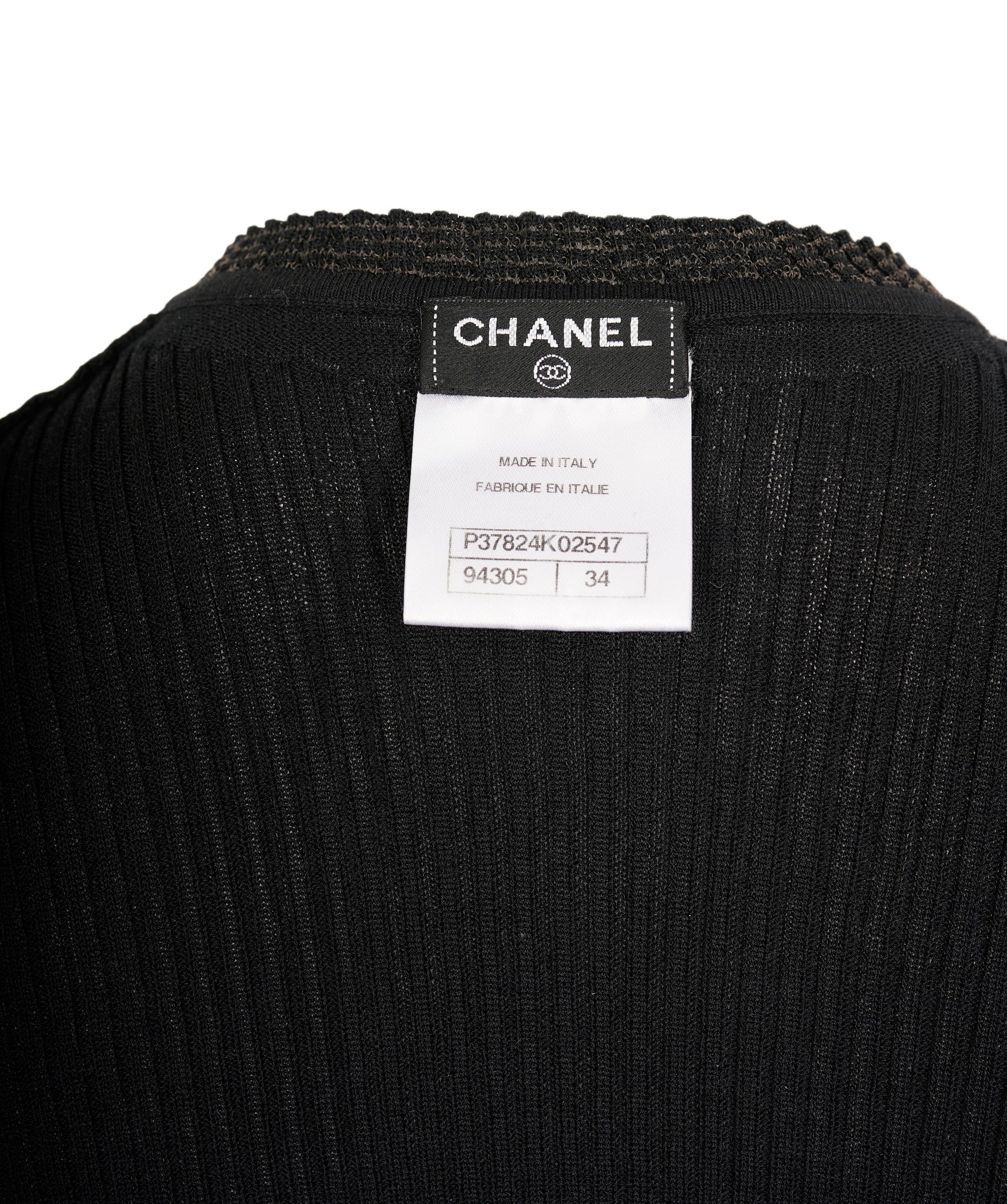 Chanel Chanel P37 CC Summer Knit Top Black ASL6828