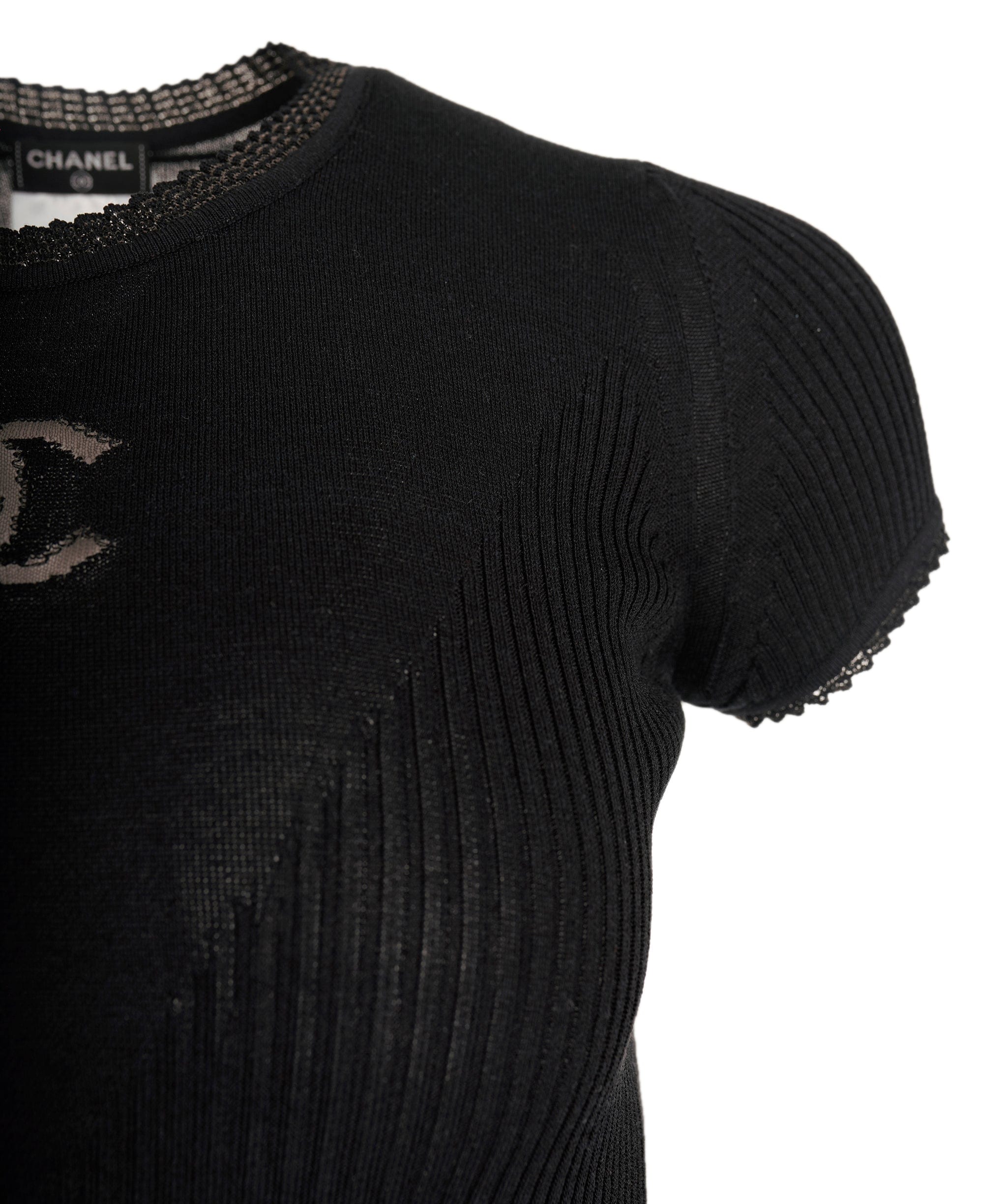 Chanel Chanel P37 CC Summer Knit Top Black ASL6828