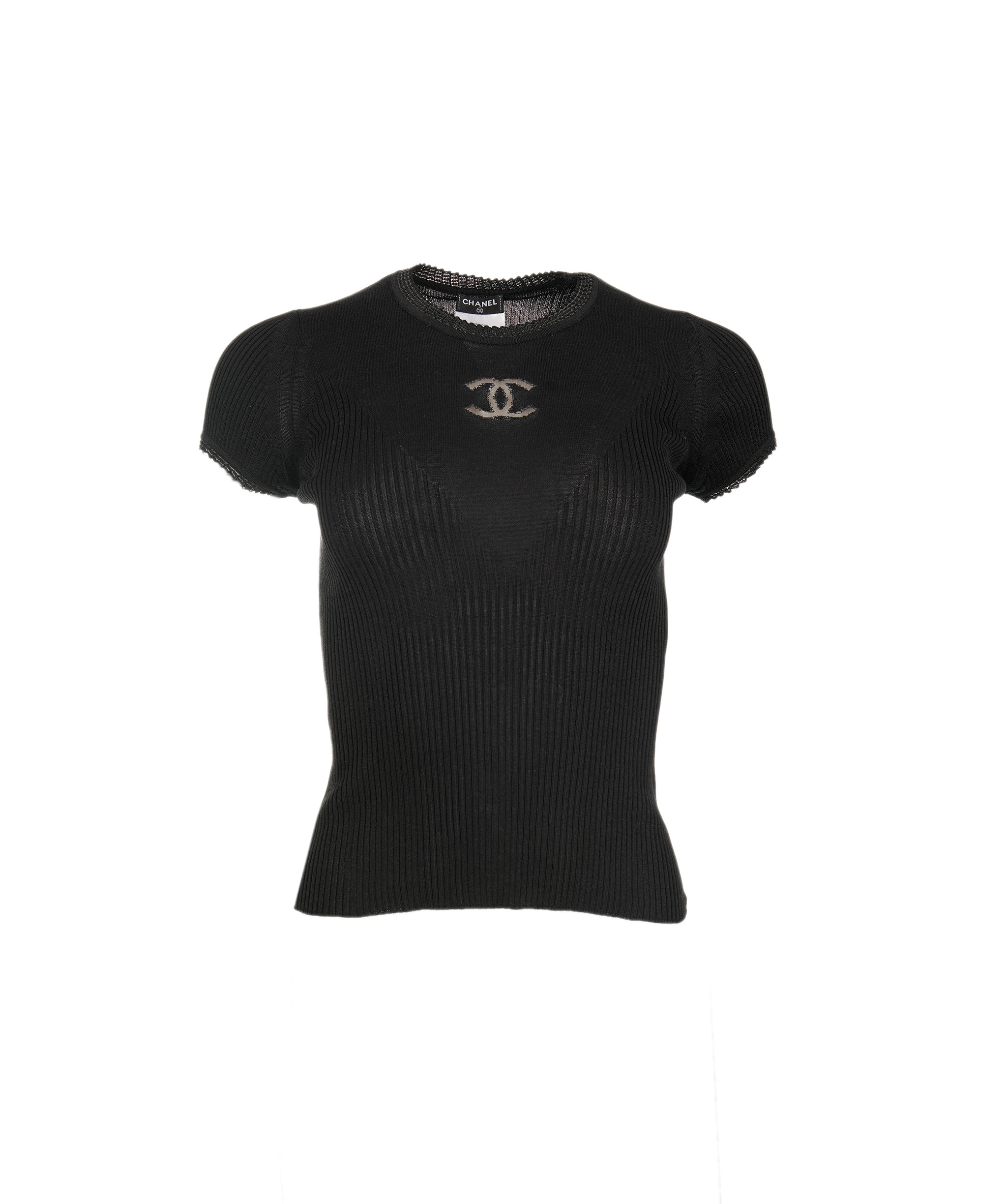 Chanel Chanel P37 CC Summer Knit Top Black ASL6828