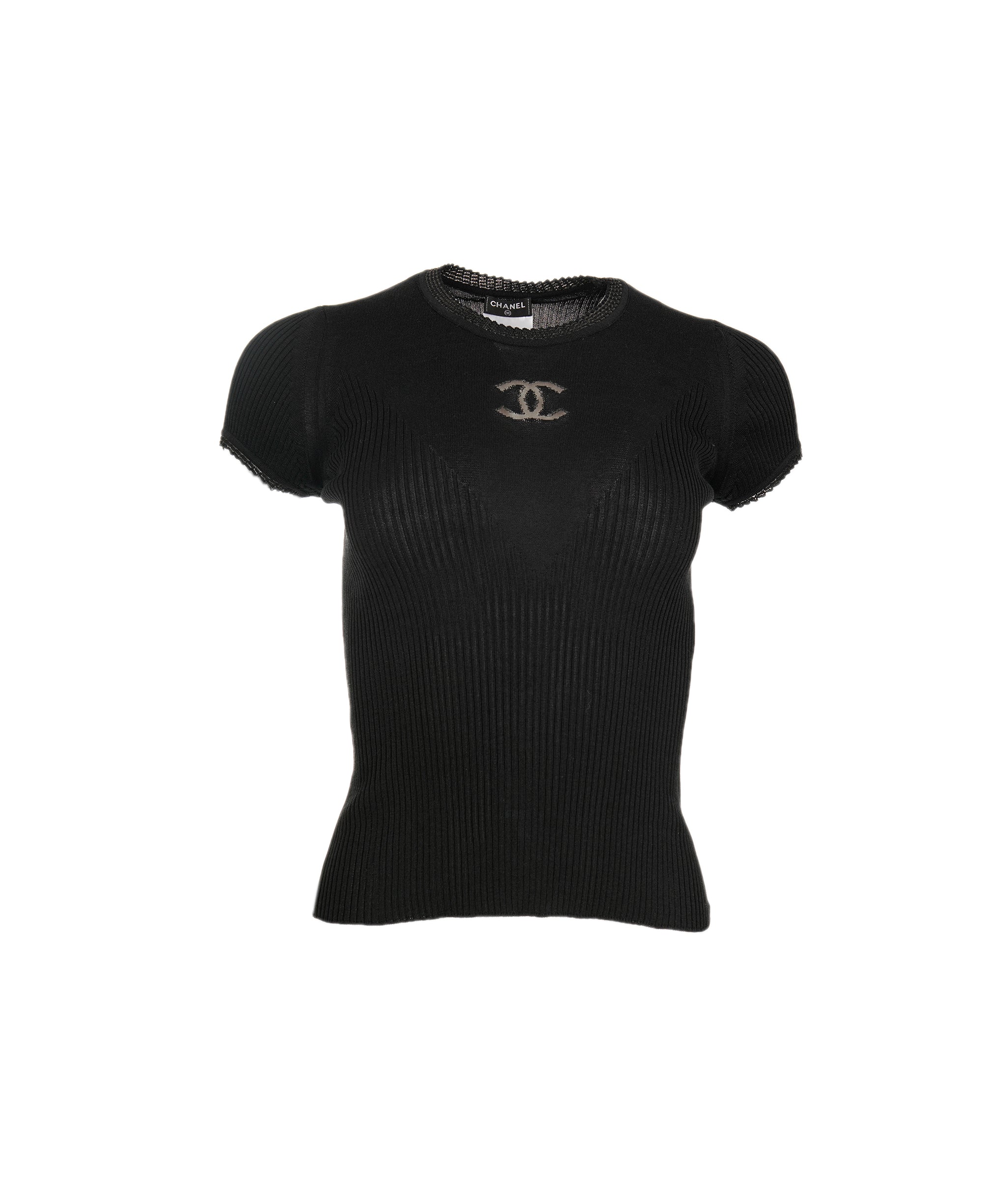 Chanel Chanel P37 CC Summer Knit Top Black ASL6828