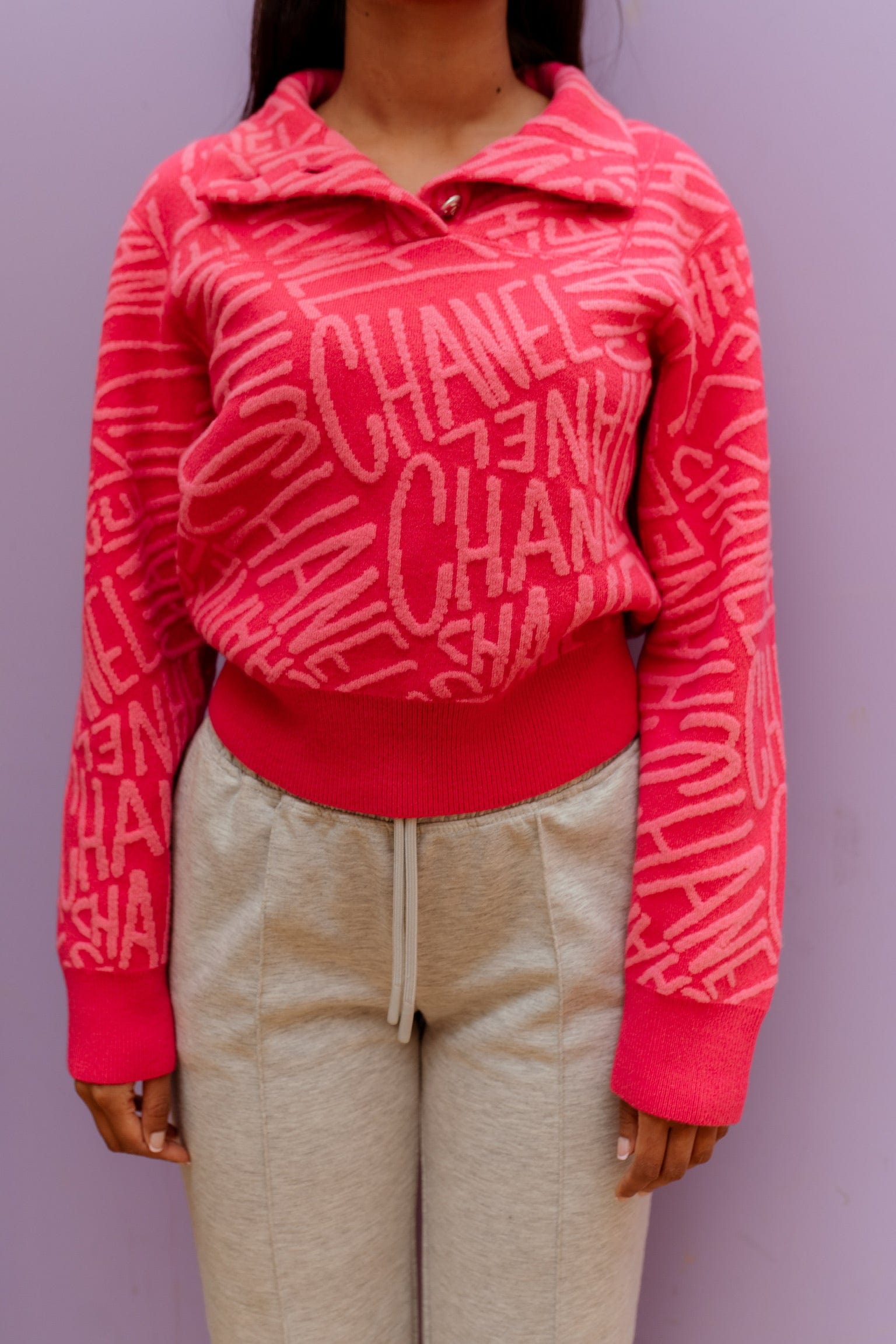 Chanel Chanel pink sweater FR38 ASL3825