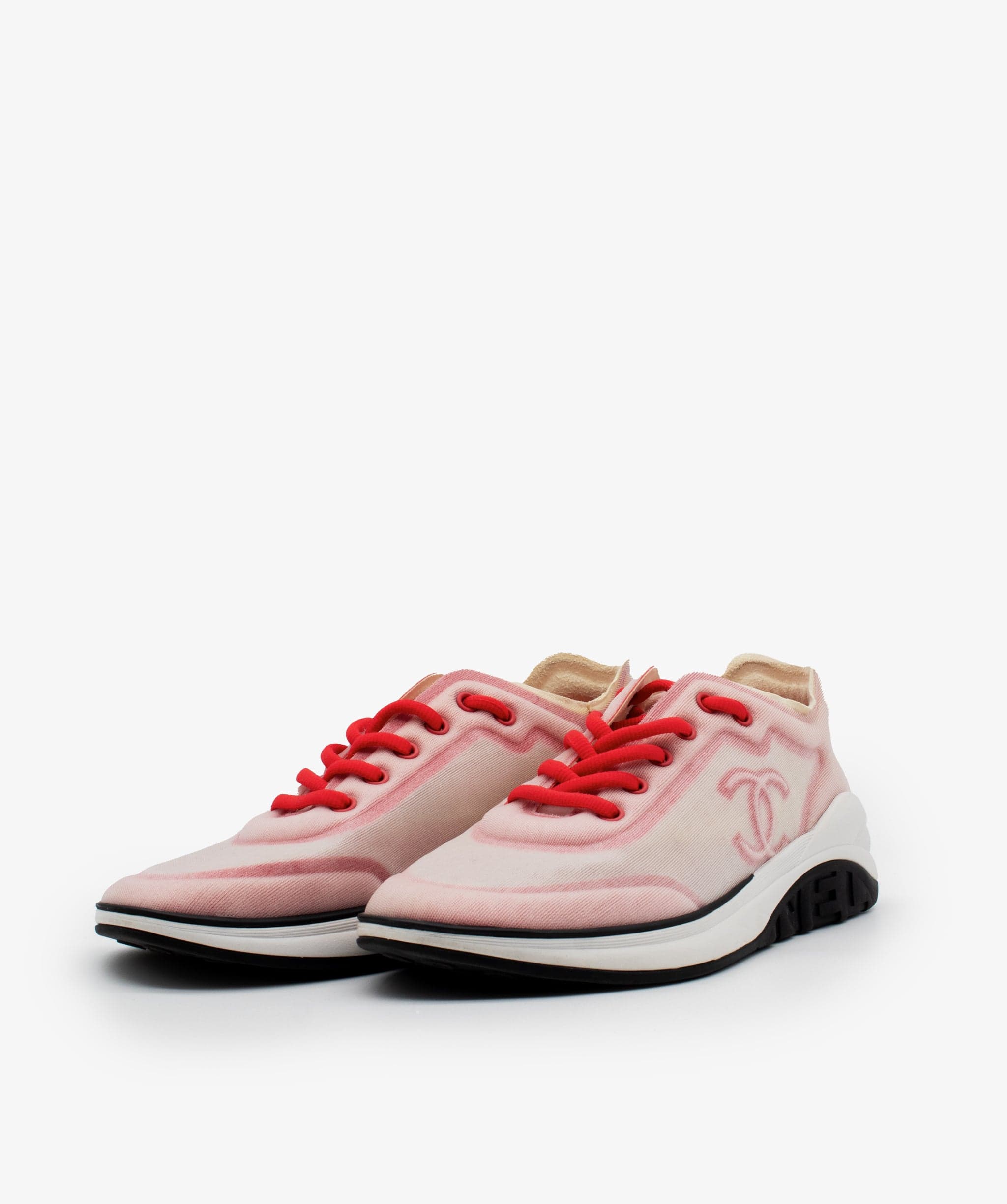 Chanel Chanel Pink White Sneakers 40.5 RJC1156