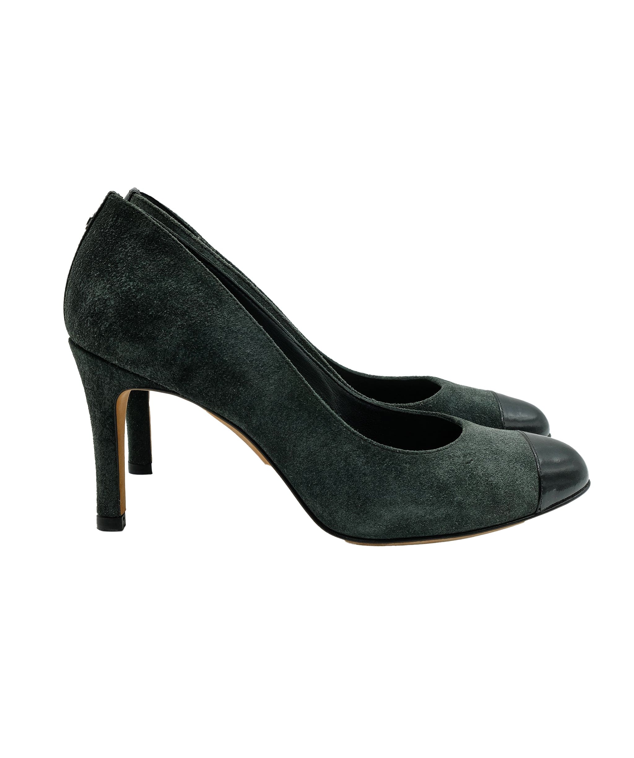 Chanel Chanel Pumps Green Suede 37 RJC1867